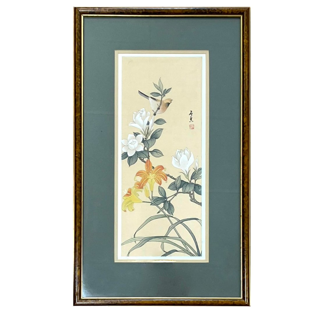 1980's Chinese Floral Paintings on Silk - Set of Three - 7
