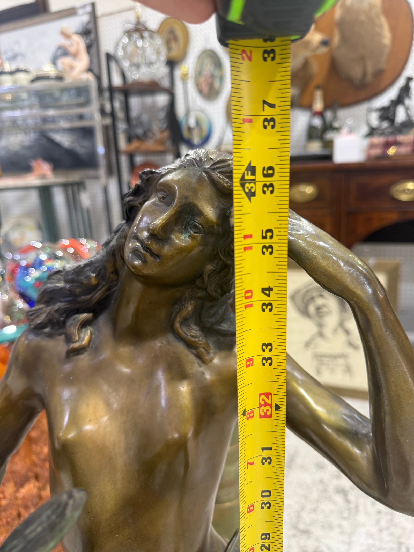 Bronze Auguste Moreau's "Summer Dreams" 36in Moreau Sculpture Signed - 12