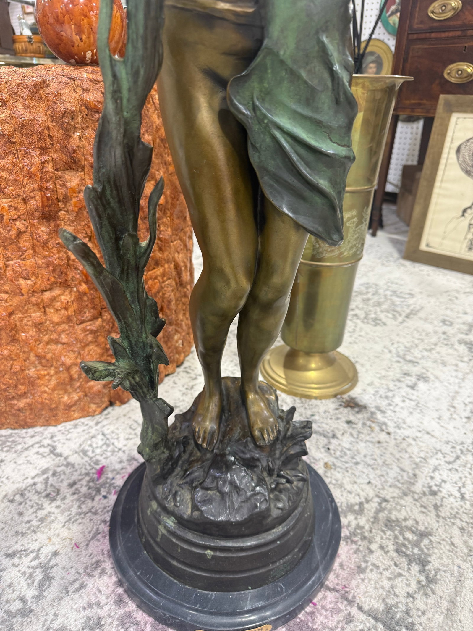 Bronze Auguste Moreau's "Summer Dreams" 36in Moreau Sculpture Signed - 4