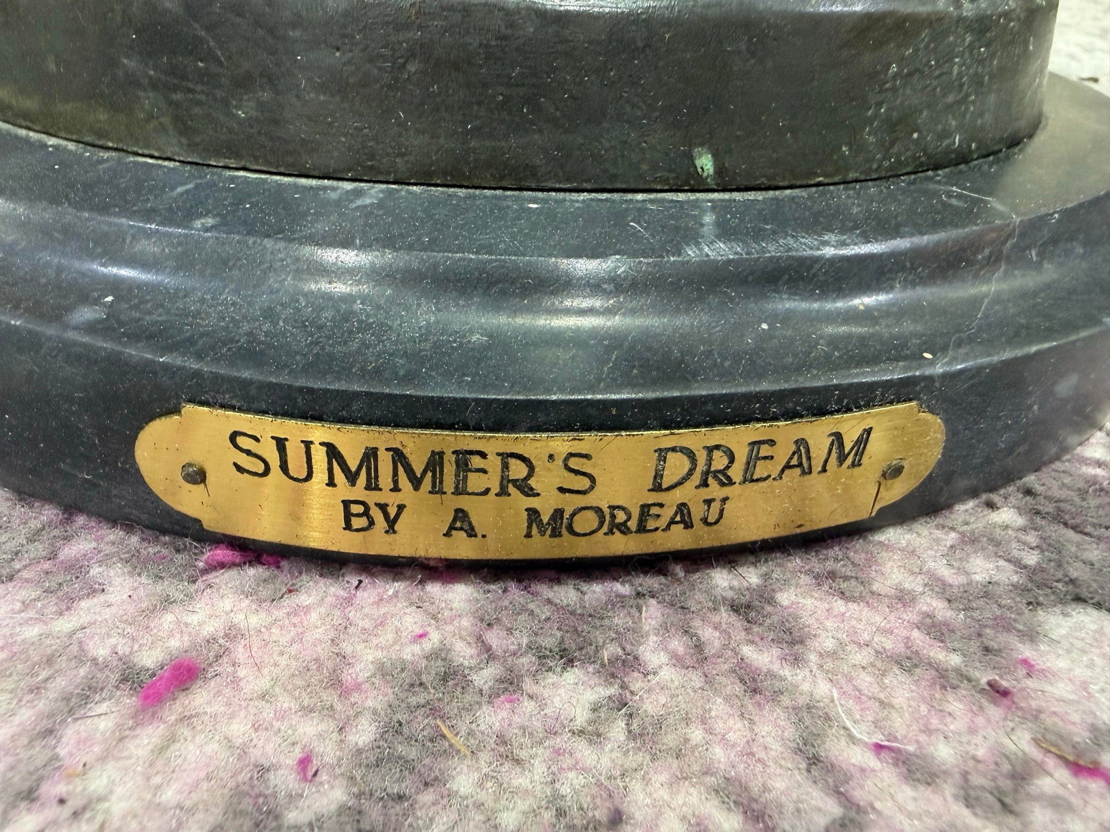 Bronze Auguste Moreau's "Summer Dreams" 36in Moreau Sculpture Signed - 8