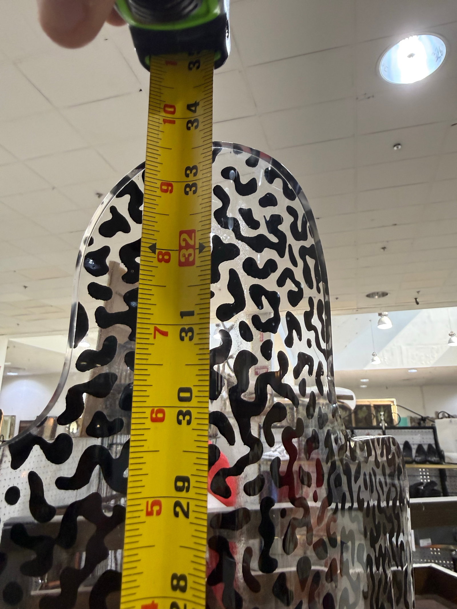 1970s Original Large Leopard Pattern Lucite 'Torso' Sculpture 34" Rare - 4