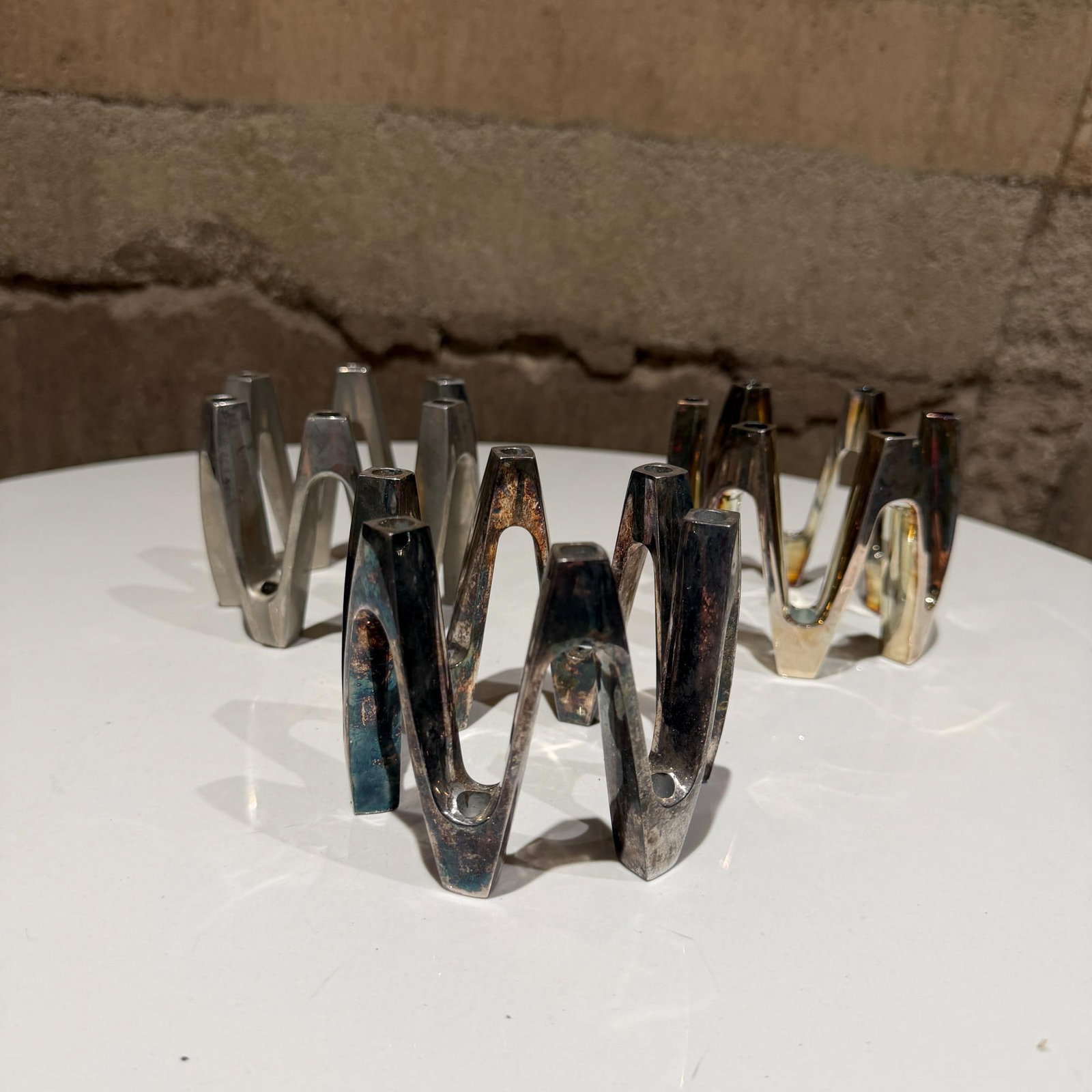 Silver-Plated Candle Holder Crown Model Jens Quistgaard Dansk Designs - 10