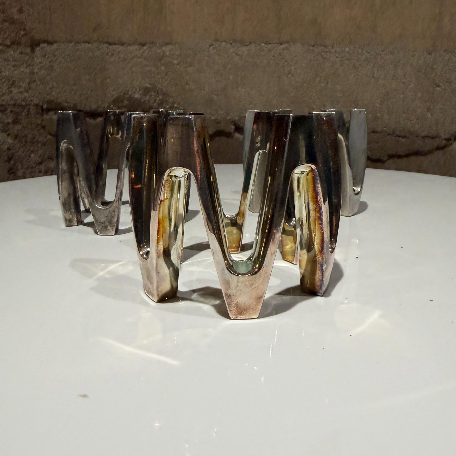 Silver-Plated Candle Holder Crown Model Jens Quistgaard Dansk Designs - 3