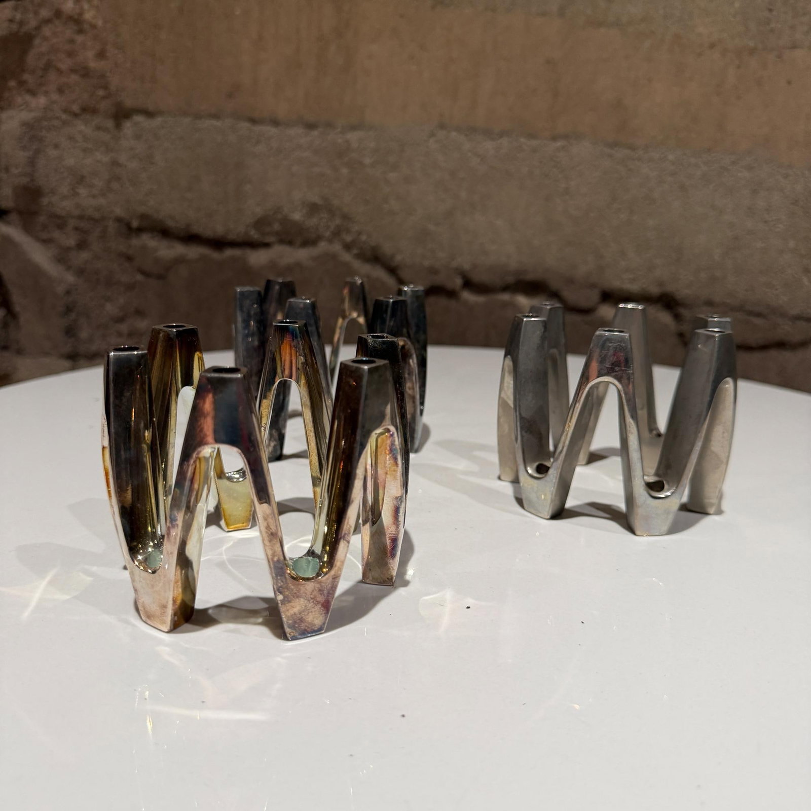 Silver-Plated Candle Holder Crown Model Jens Quistgaard Dansk Designs - 4