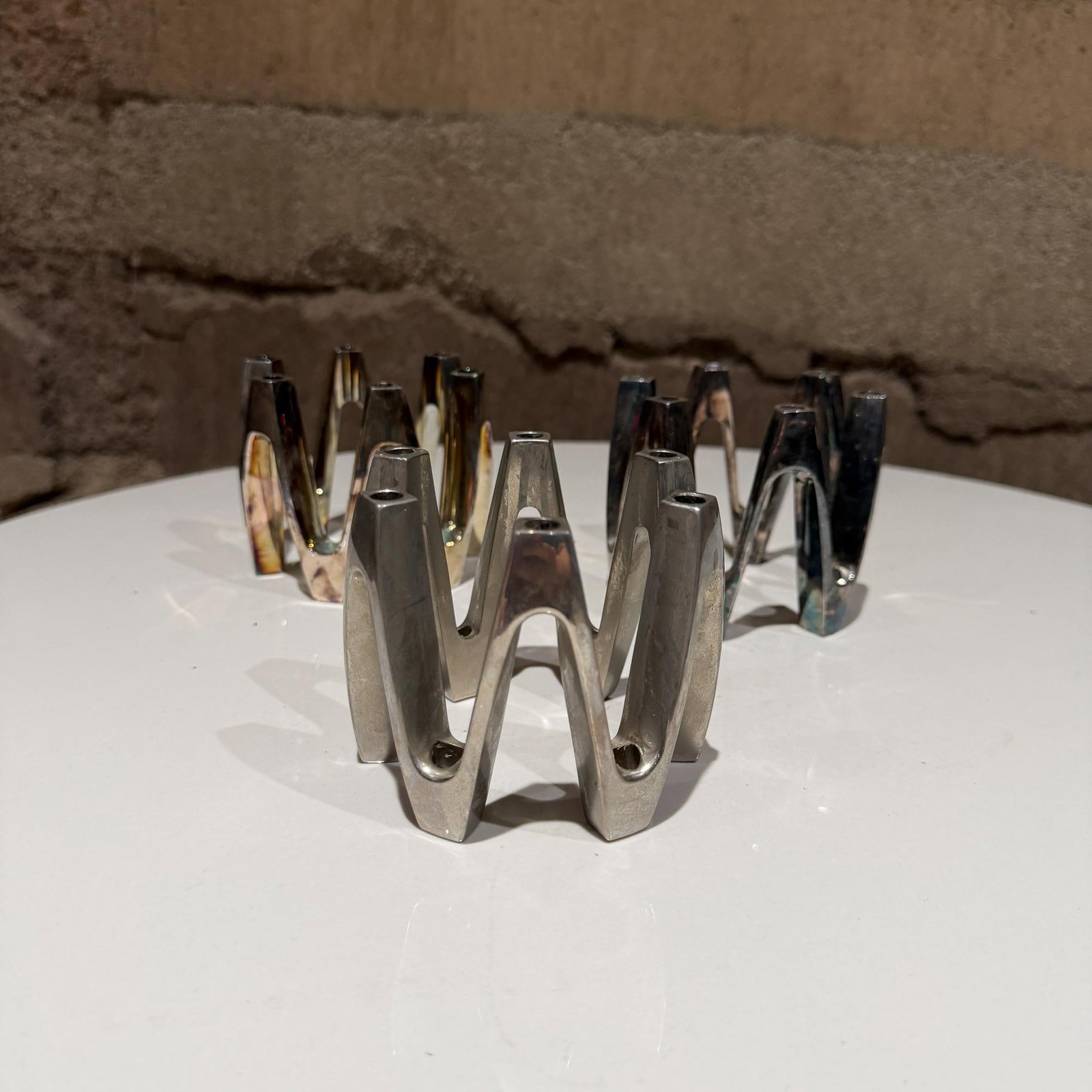 Silver-Plated Candle Holder Crown Model Jens Quistgaard Dansk Designs - 6