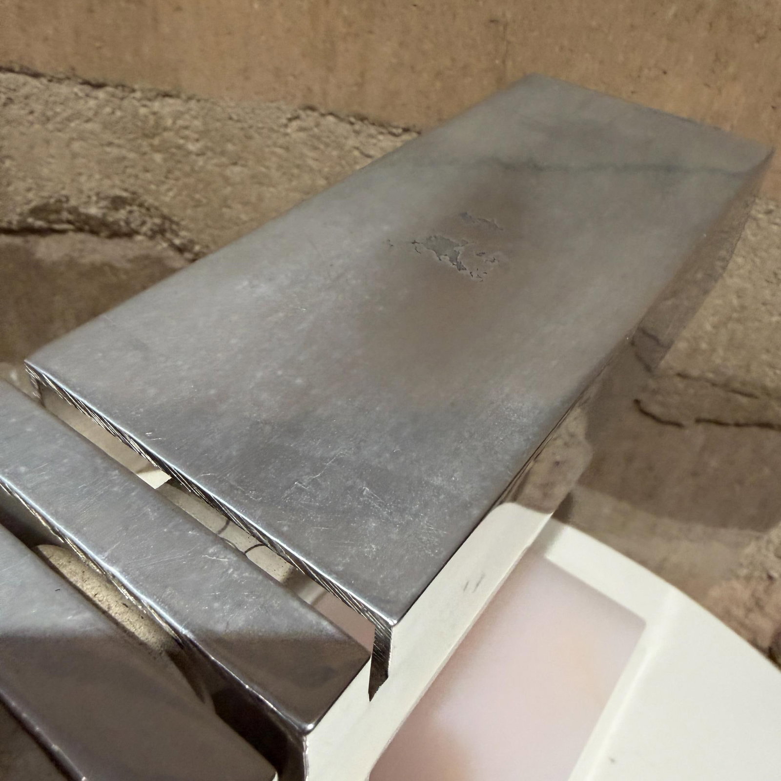 1960s Mid-Century Modern Modern Desk Lamp Polished Aluminum Shade Luxurious Stone - 13