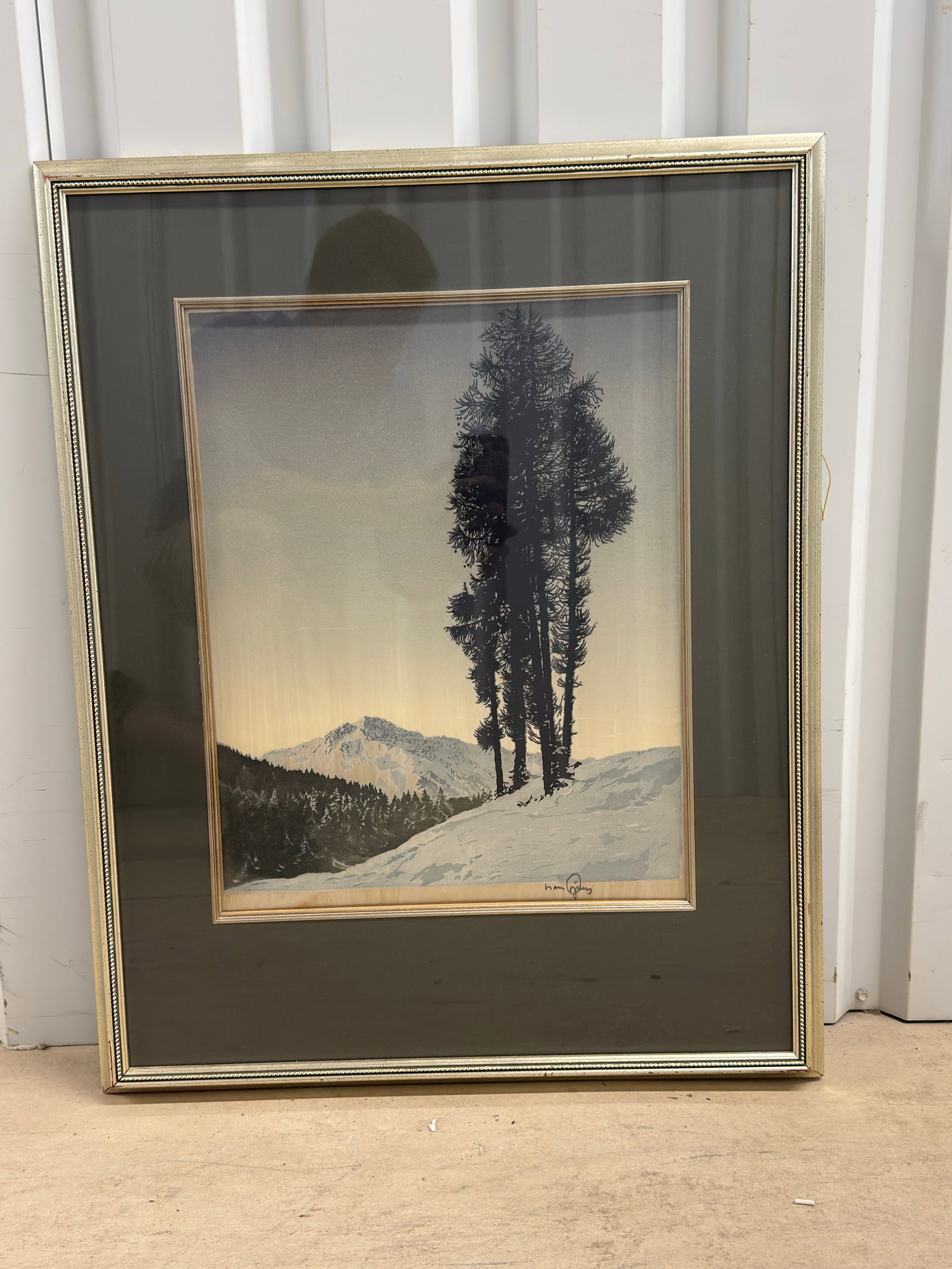 Mid-Century Hans Figura Signed Alpine Landscape Aquatint Etching on Silk - 7