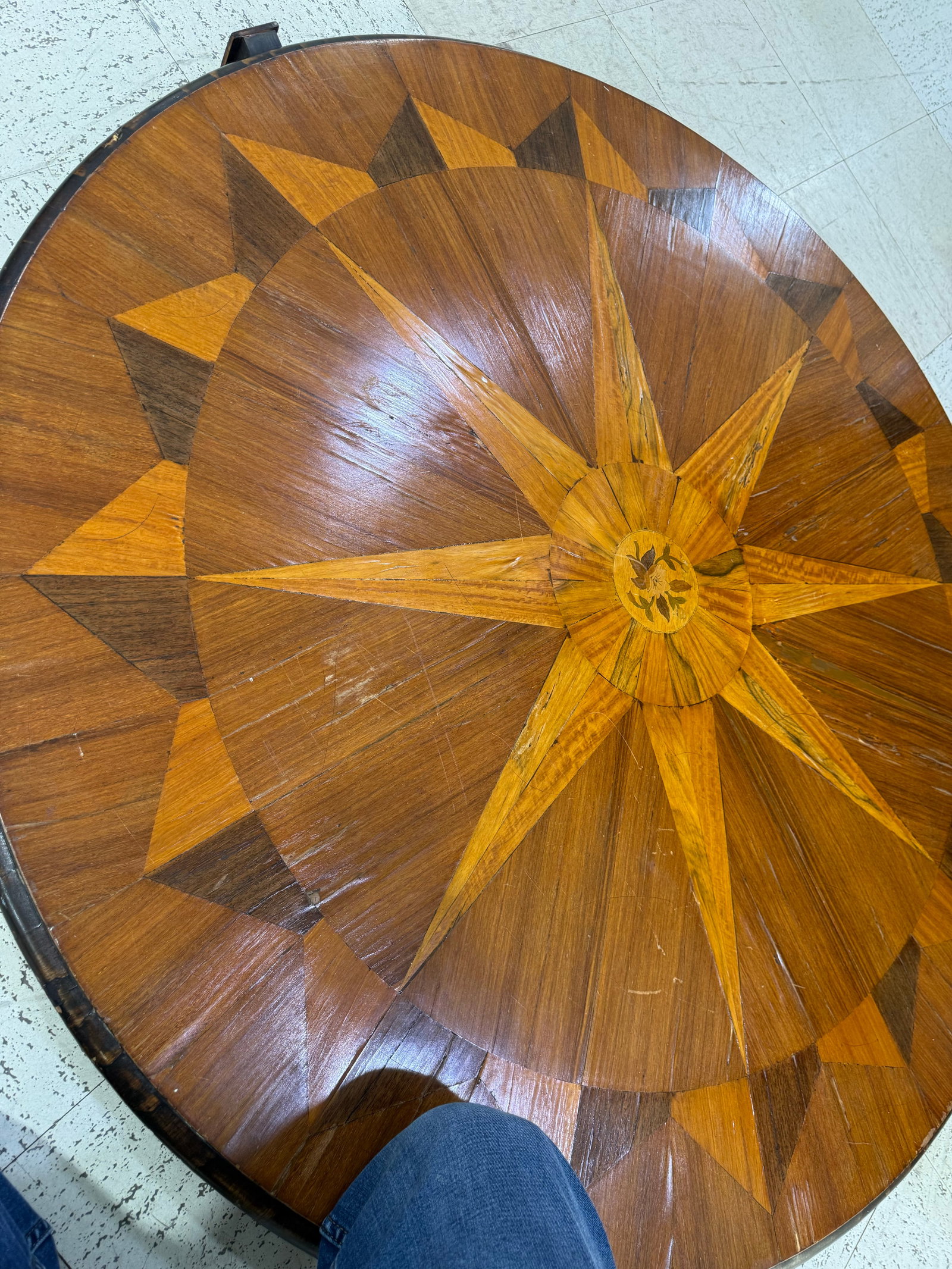 Early 19th Century Italian Continental Centre Tabletop Only Inlay Mahogany 47in - 2