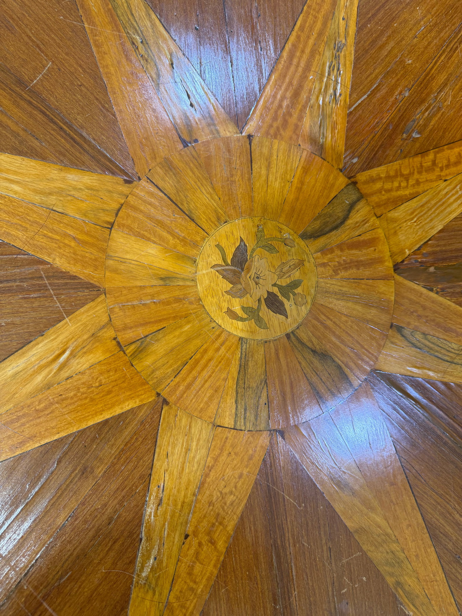 Early 19th Century Italian Continental Centre Tabletop Only Inlay Mahogany 47in - 4
