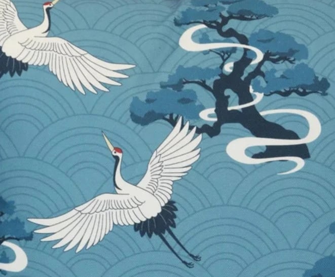 Blue & White Crane Pillows - Pair - 2