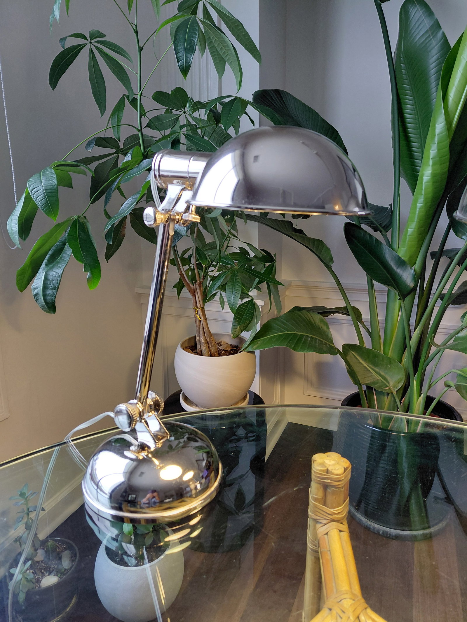 Late 20th Century Ralph Lauren Home Polished Chrome Articulated Desk Lamps - a Pair - 10