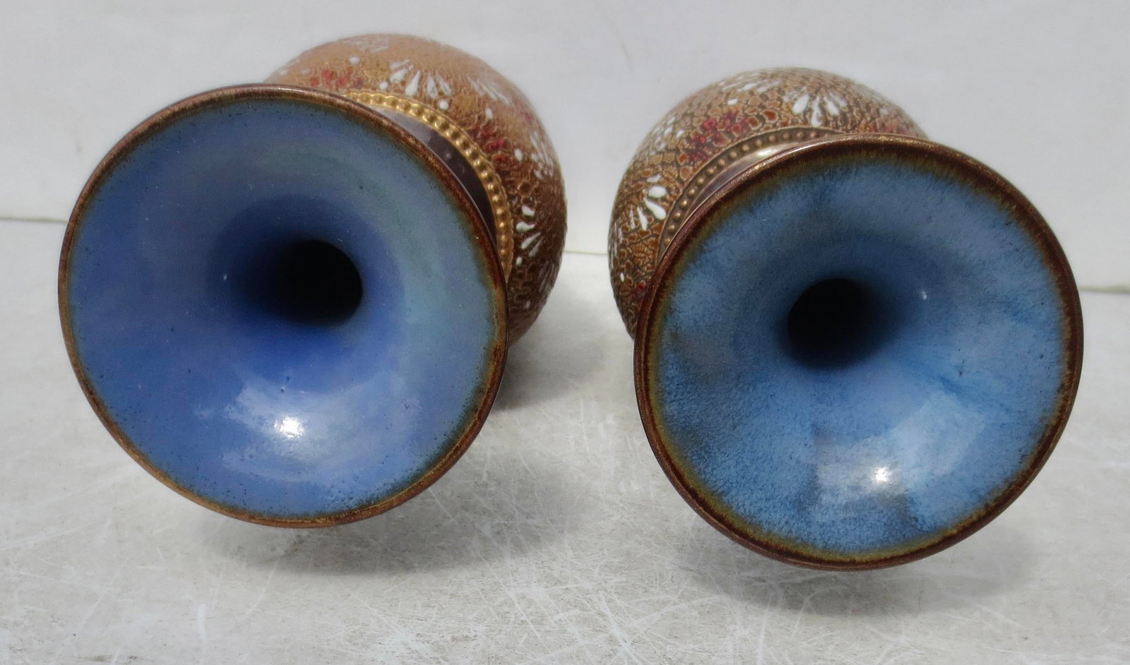 Antique Victorian Royal Doulton Vases Circa 1880, Set of 2 - 2