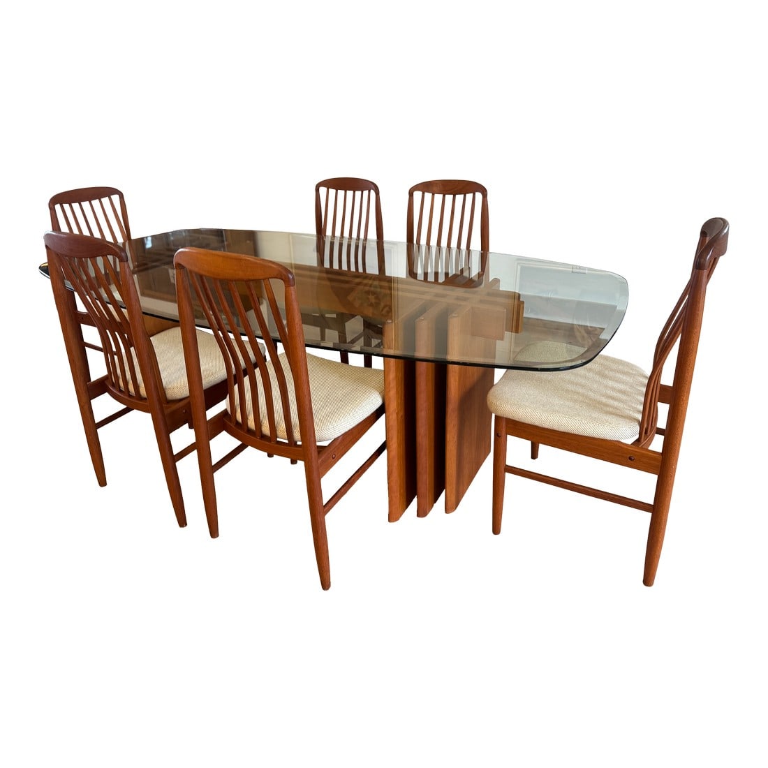 1960s Mid-Century Modern 'Benny Linden' Dining Room Table With Six Chairs (1 of 10)