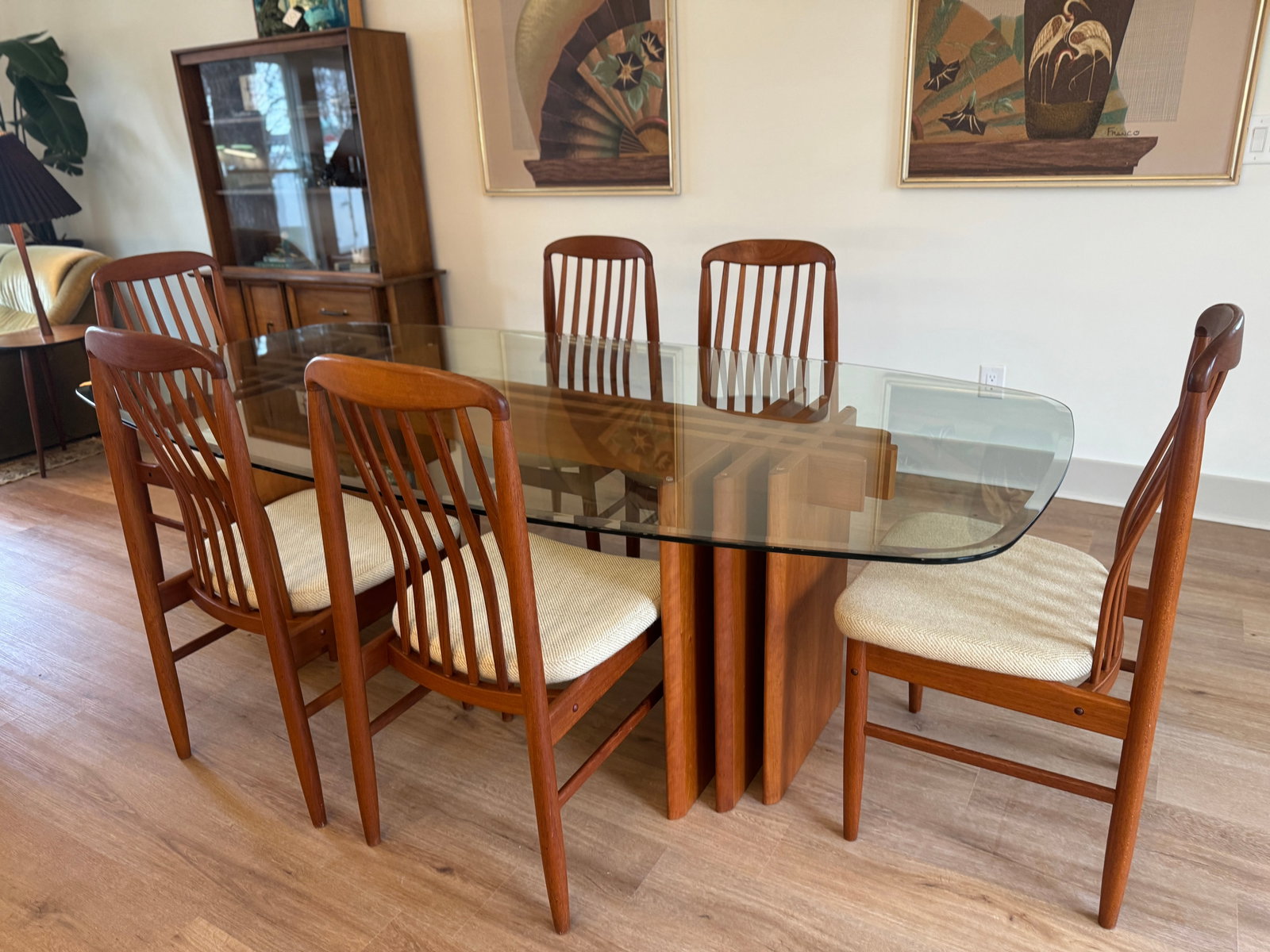 1960s Mid-Century Modern 'Benny Linden' Dining Room Table With Six Chairs - 2