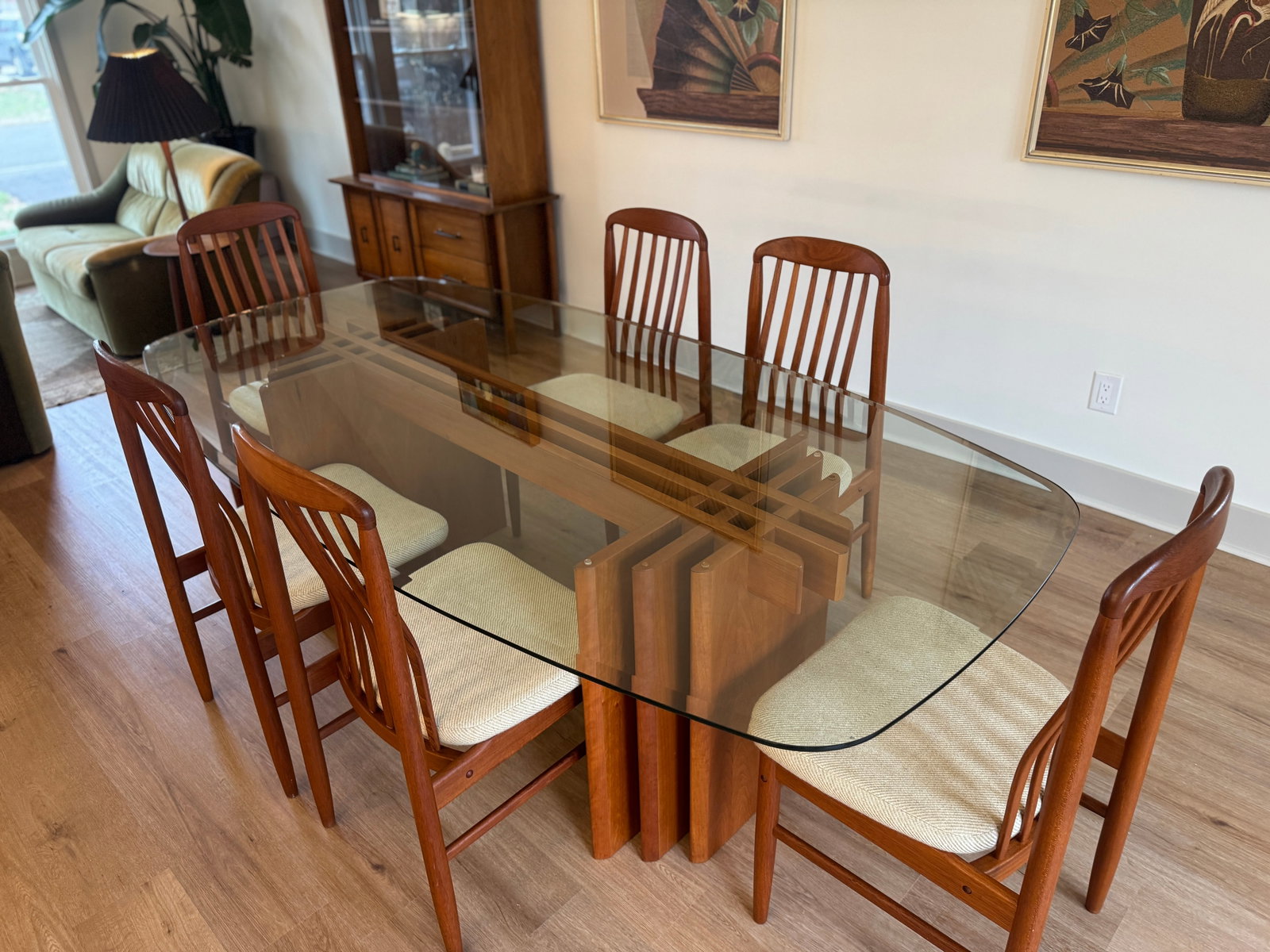 1960s Mid-Century Modern 'Benny Linden' Dining Room Table With Six Chairs - 8