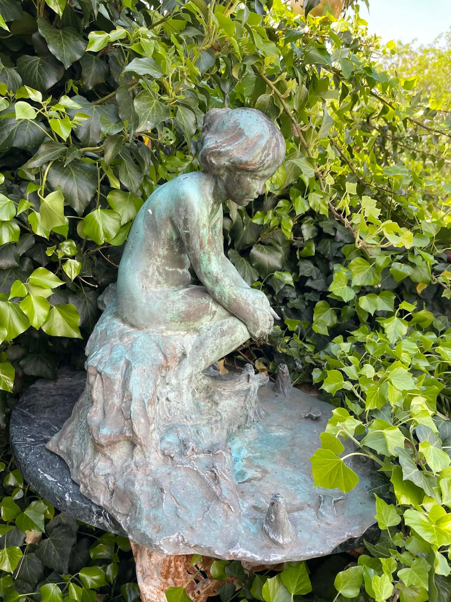 At the Water's Edge (1914) by Edward Berge – Antique Bronze Sculpture (Roman Bronze Works) - 13