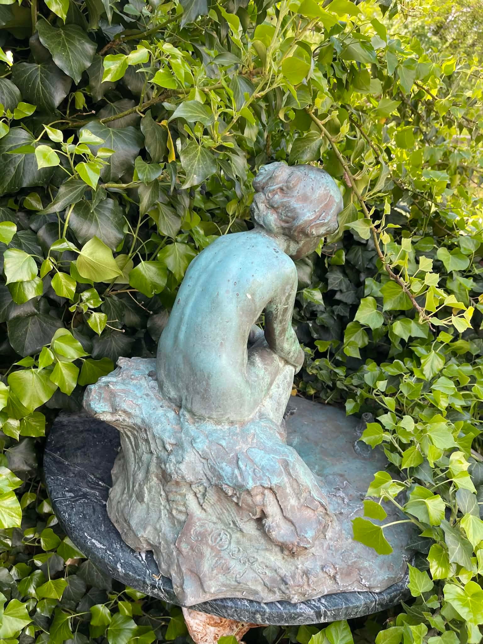 At the Water's Edge (1914) by Edward Berge – Antique Bronze Sculpture (Roman Bronze Works) - 6