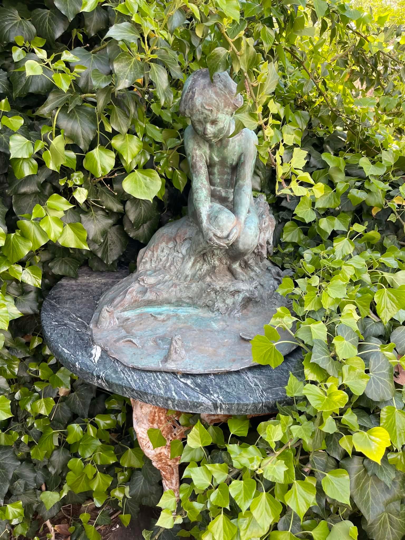 At the Water's Edge (1914) by Edward Berge – Antique Bronze Sculpture (Roman Bronze Works) - 8