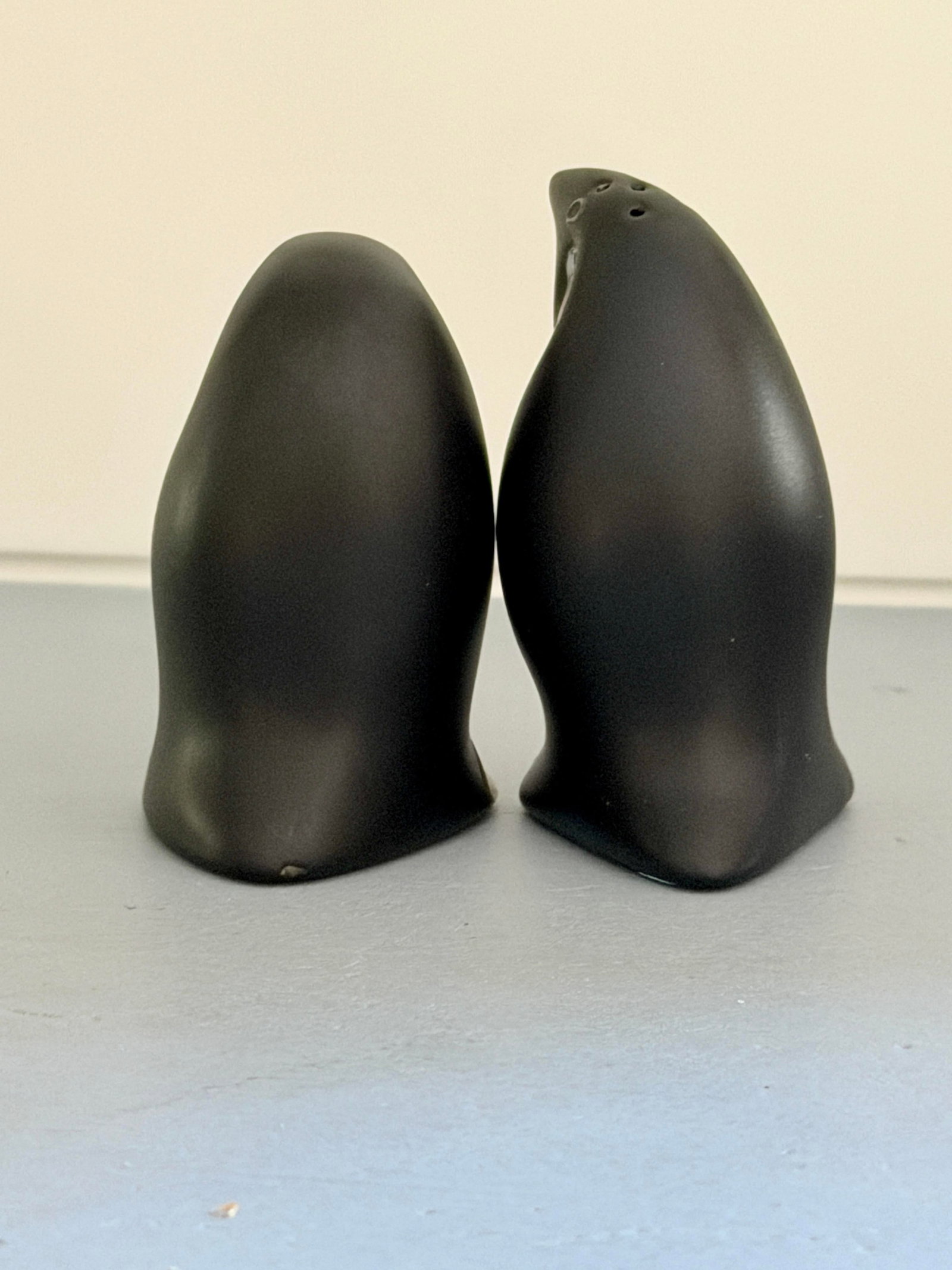 1980s Emilia Castillo Taxco Sterling and Porcelain Penguin Salt & Pepper Shakers - a Pair - 2