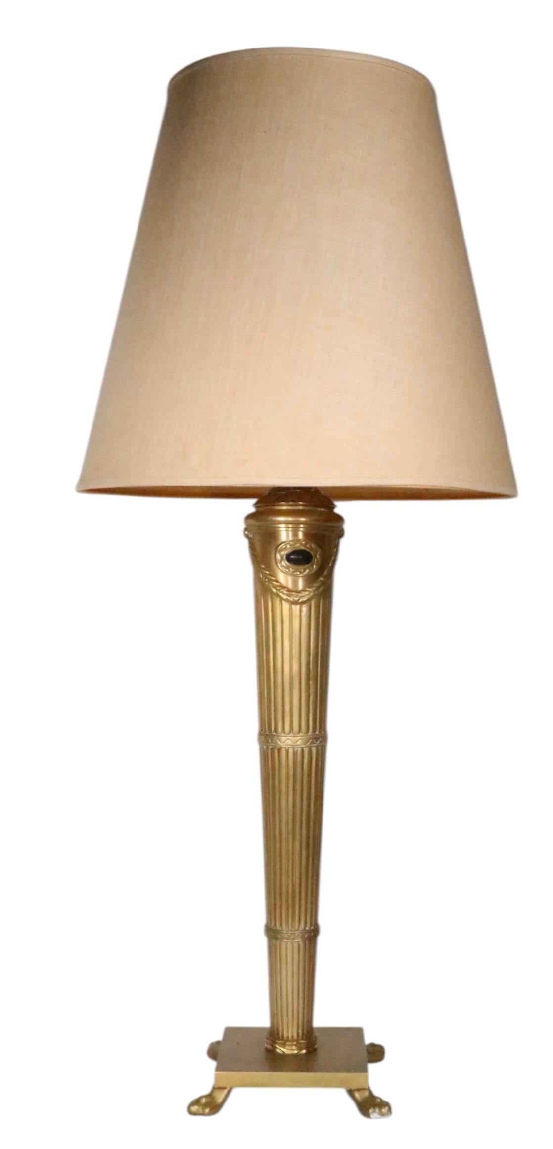 Late 20th Century Neo Classical Brass Table Lamps by Chapman - a Pair - 10