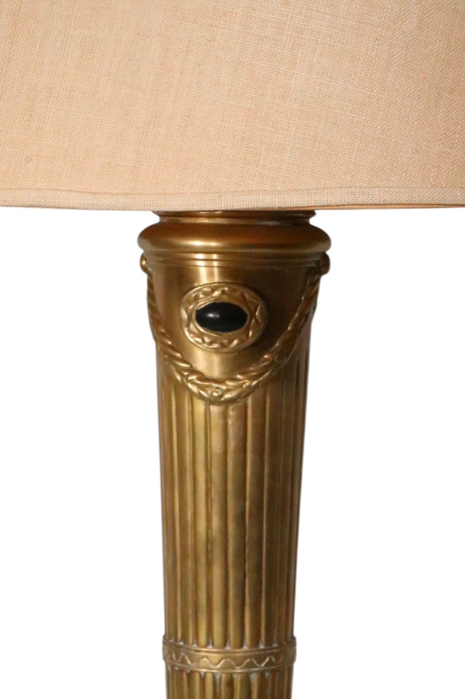 Late 20th Century Neo Classical Brass Table Lamps by Chapman - a Pair - 11