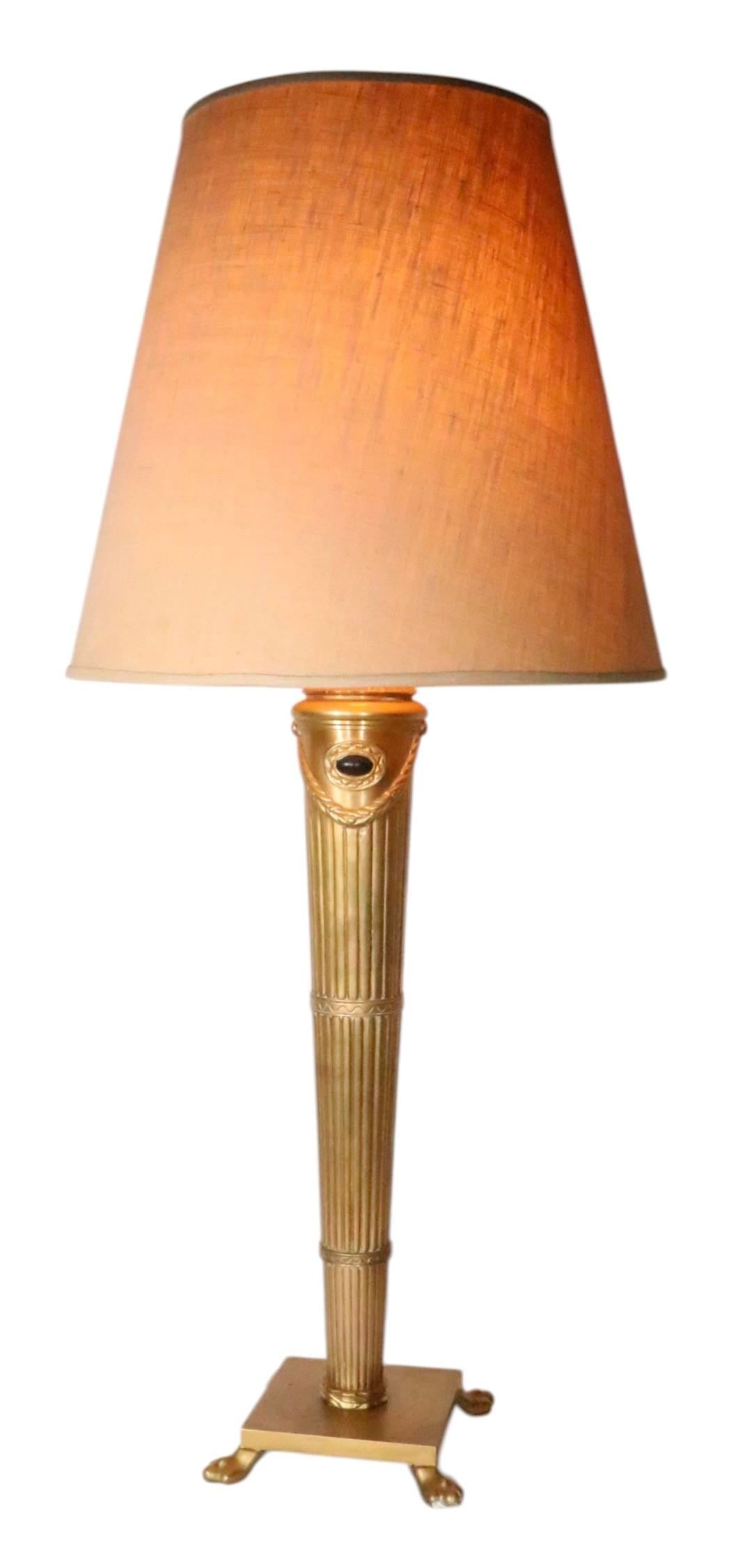 Late 20th Century Neo Classical Brass Table Lamps by Chapman - a Pair - 7