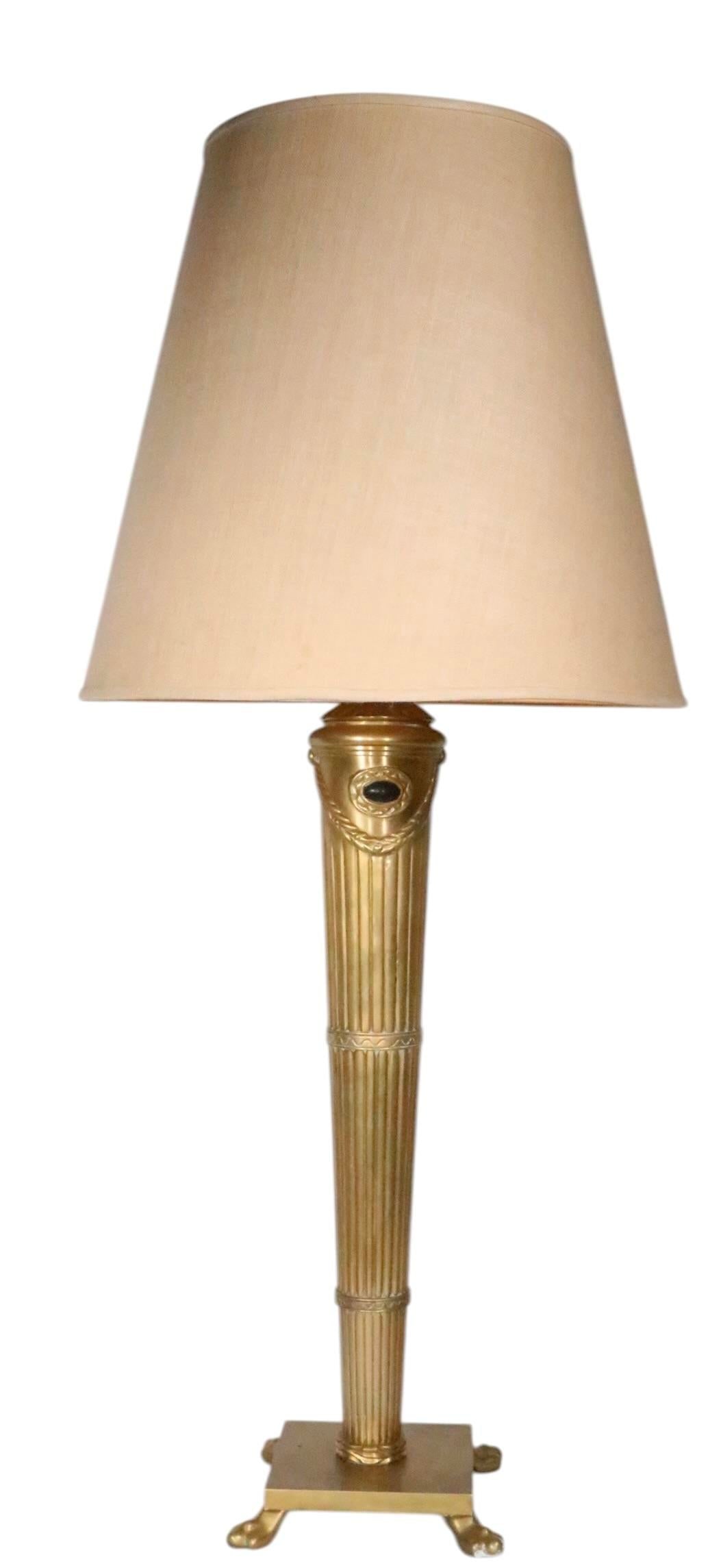 Late 20th Century Neo Classical Brass Table Lamps by Chapman - a Pair - 8