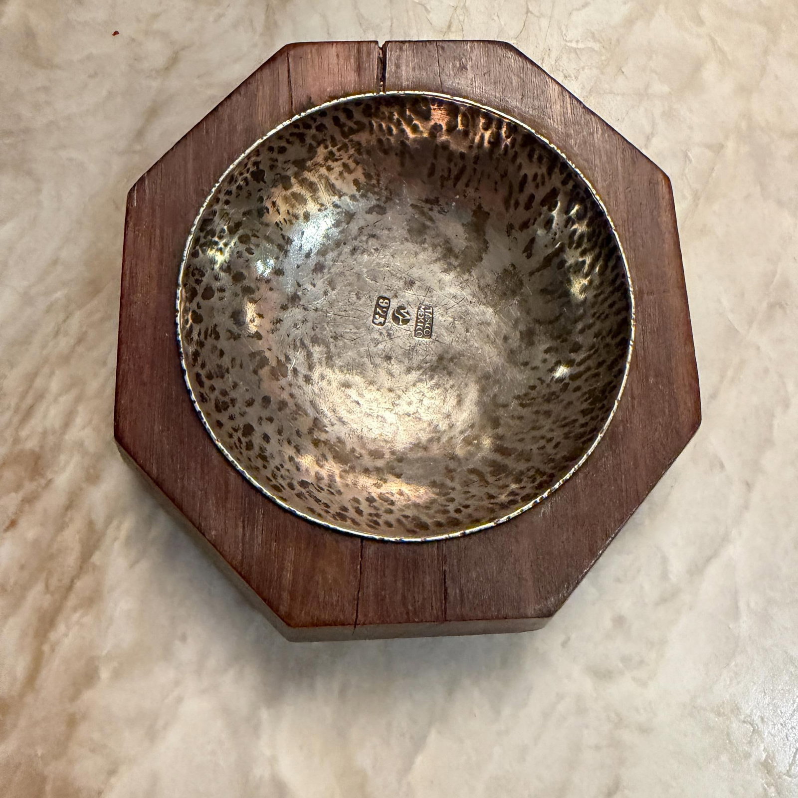 William Spratling Octagonal Wood Silver Dish Mid-Century Mexican Modernism - 2