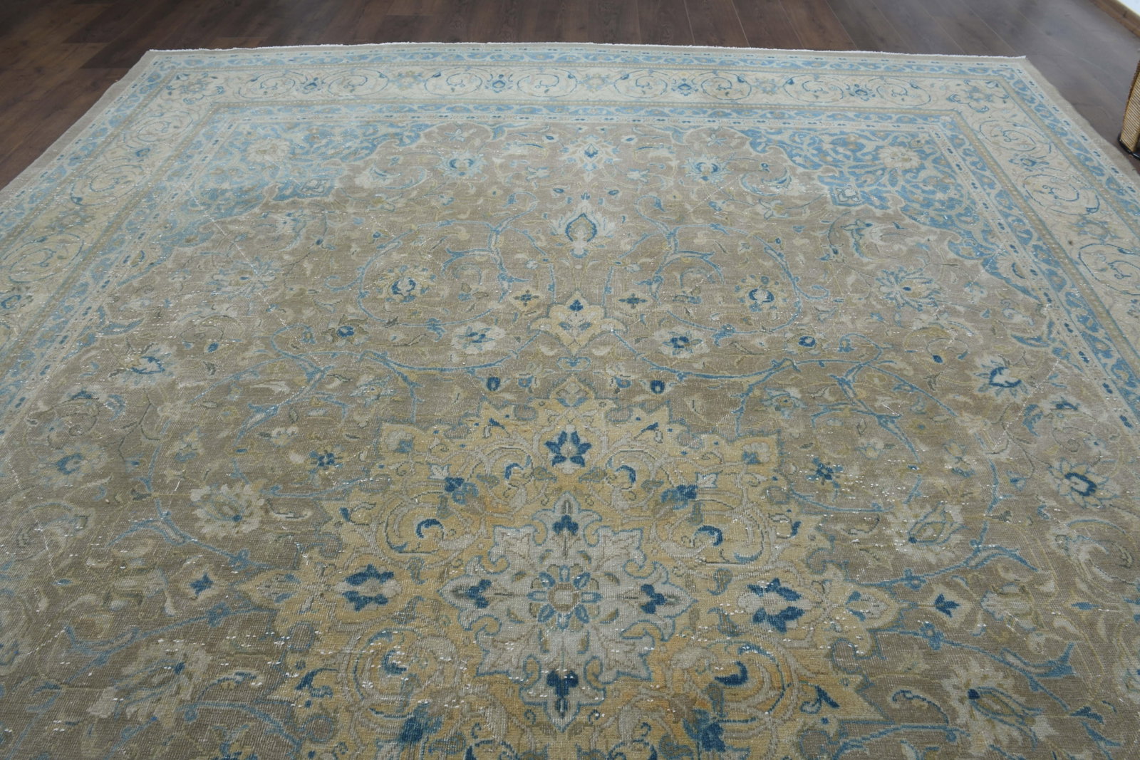 1970s Vintage Persian Handmade Wool Cotton Brown Area Rug - 10