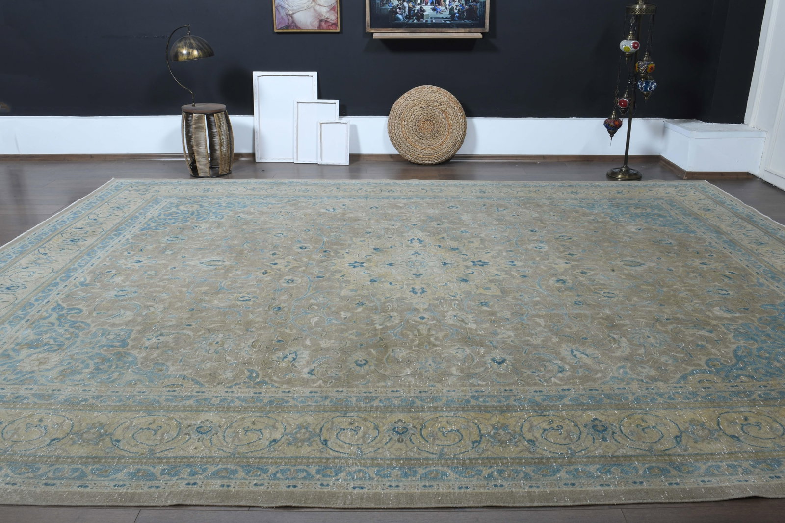 1970s Vintage Persian Handmade Wool Cotton Brown Area Rug - 8
