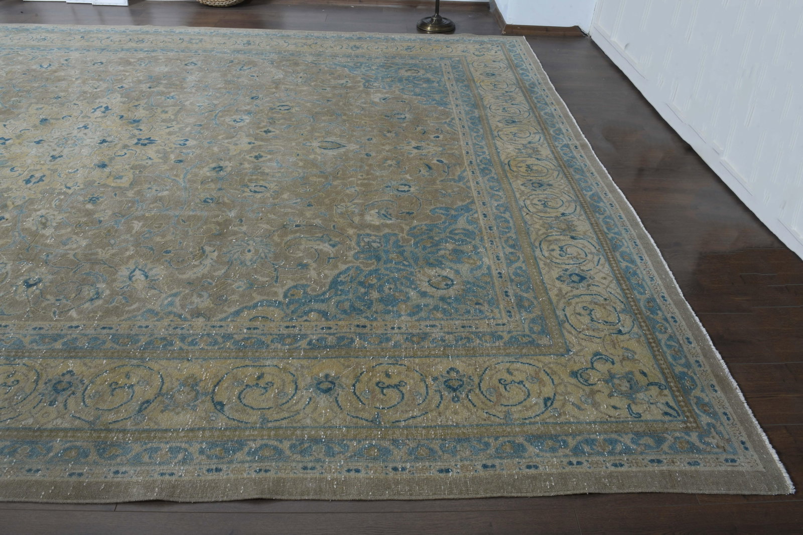 1970s Vintage Persian Handmade Wool Cotton Brown Area Rug - 9