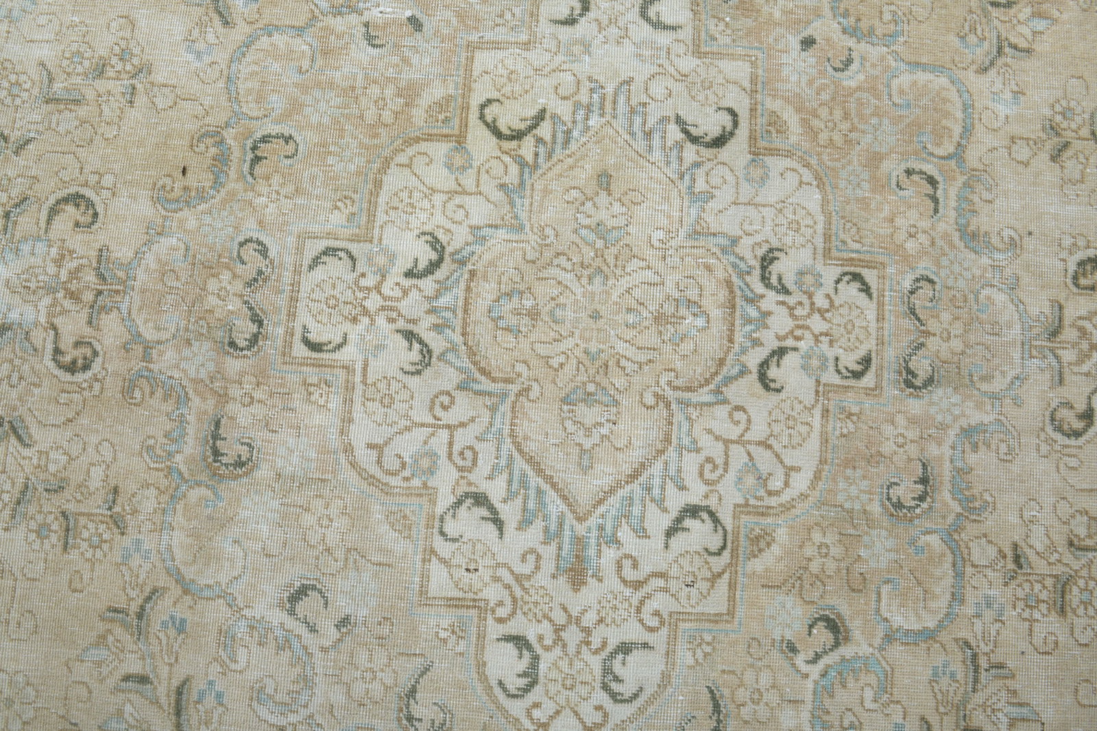 1970s Vintage Persian Handmade Wool Cotton Beige Area Rug - 11