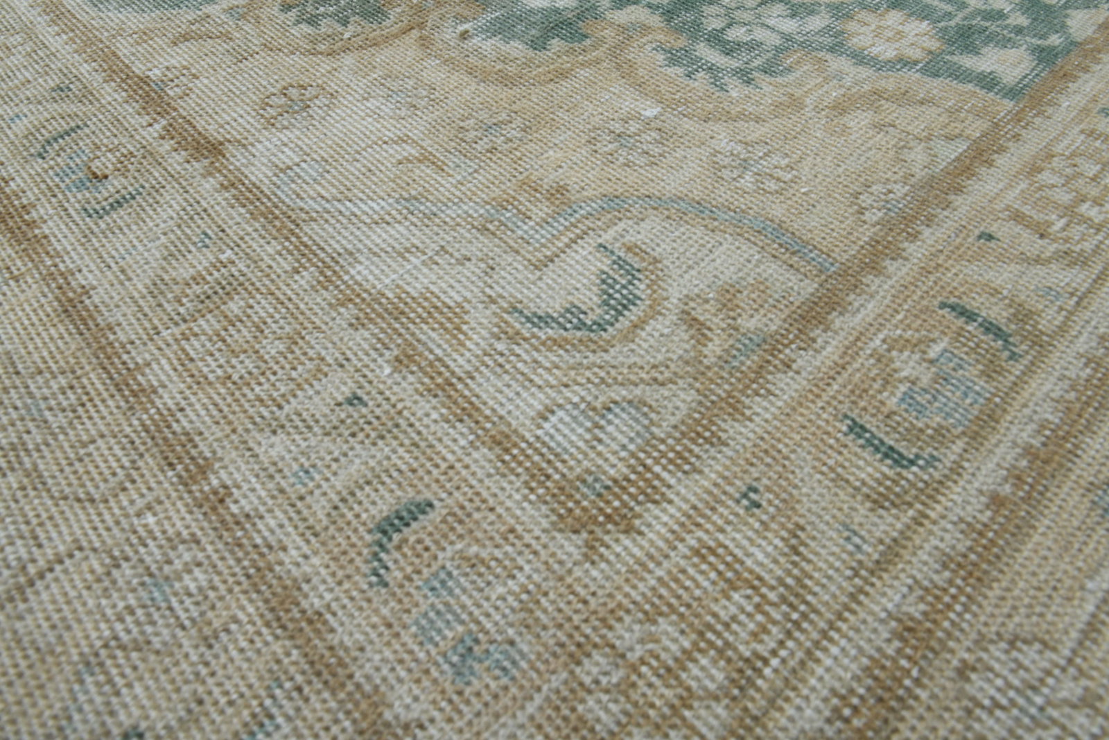 1970s Vintage Persian Handmade Wool Cotton Beige Area Rug - 8