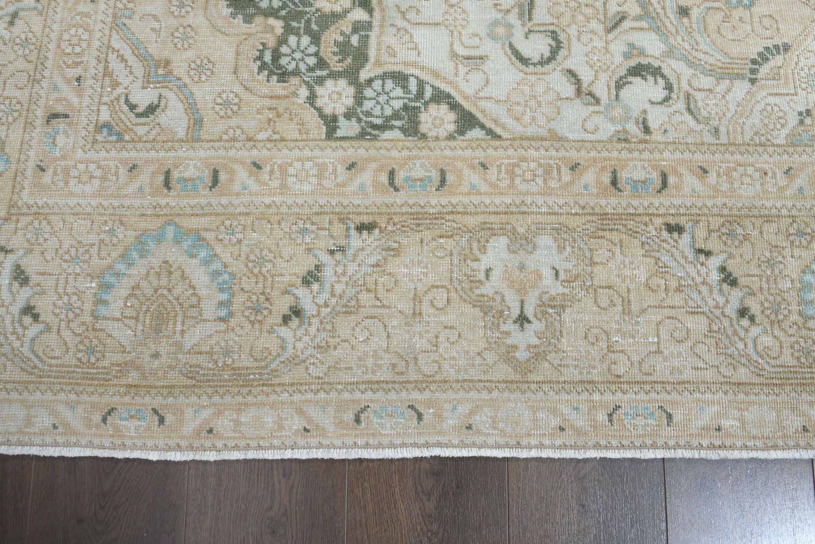 1970s Vintage Persian Handmade Wool Cotton Beige Area Rug - 9