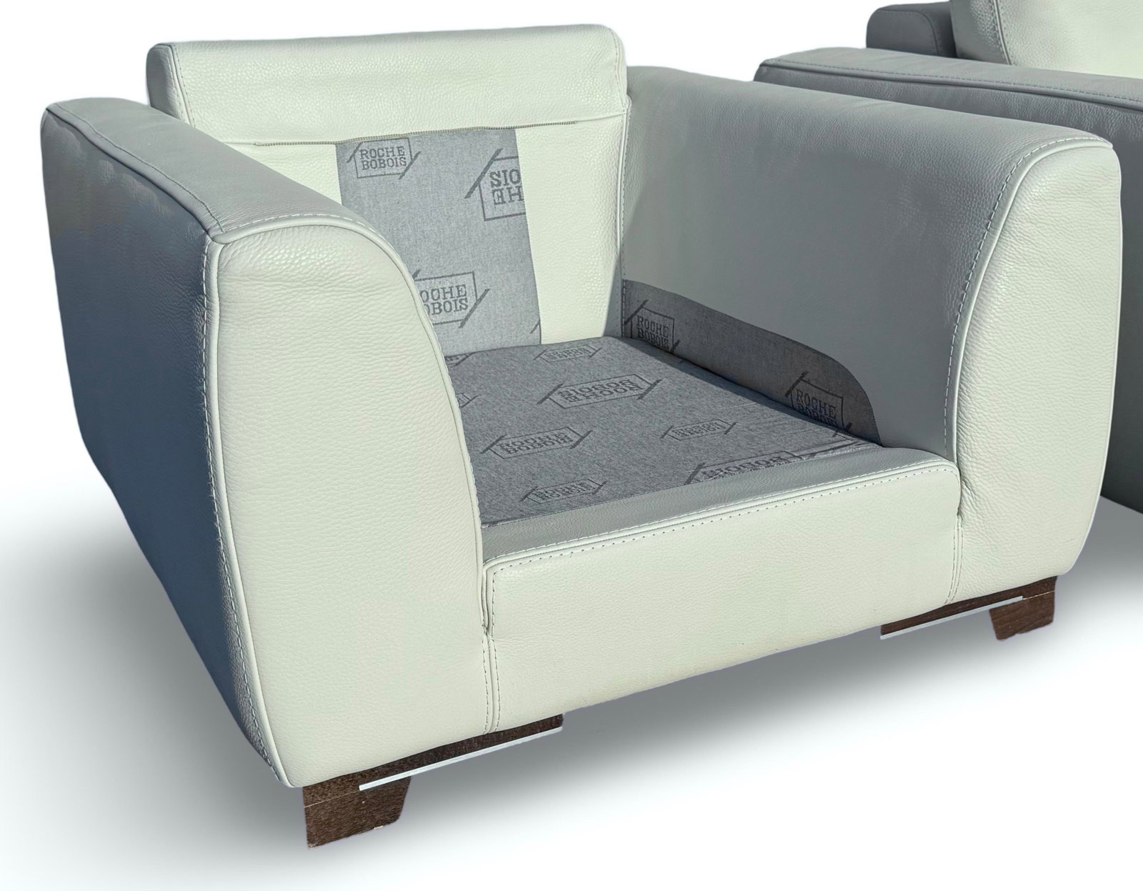 Roche Bobois Leather Sofa and Club Chairs Set. France 1990's - 6
