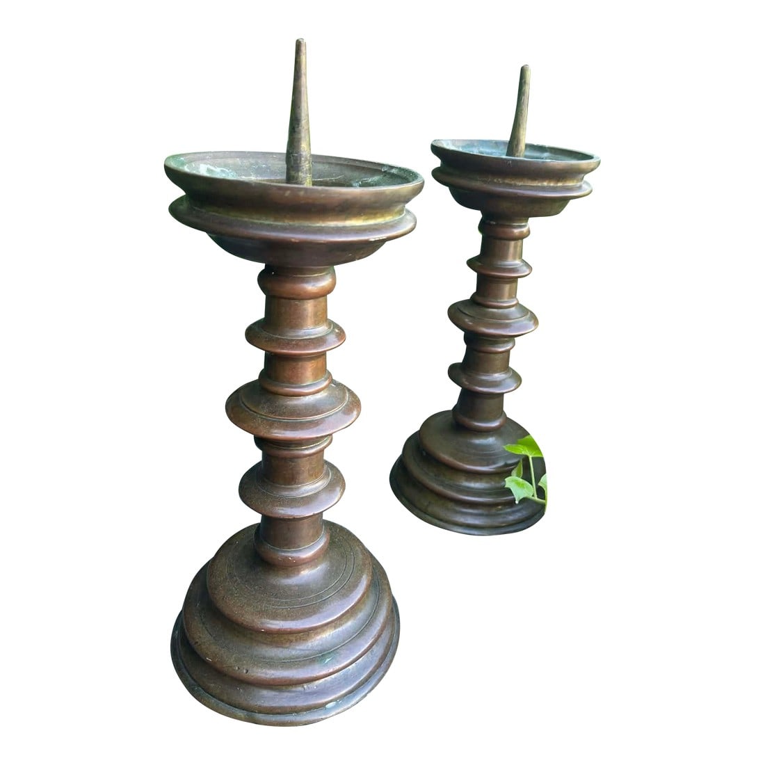 A Pair of Bronze Pricket Candlesticks Circa 1500 (1 of 9)