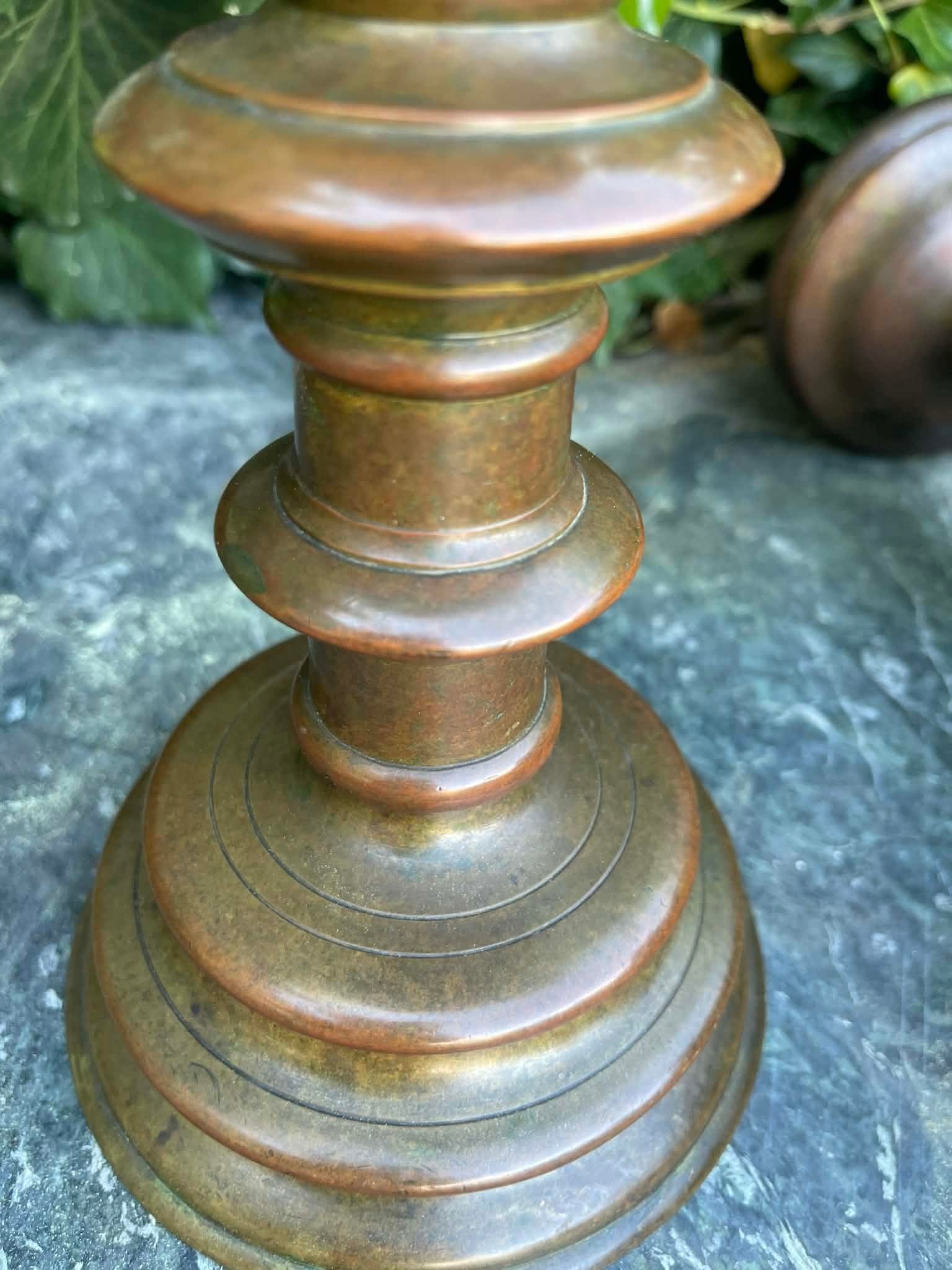 A Pair of Bronze Pricket Candlesticks Circa 1500 - 8