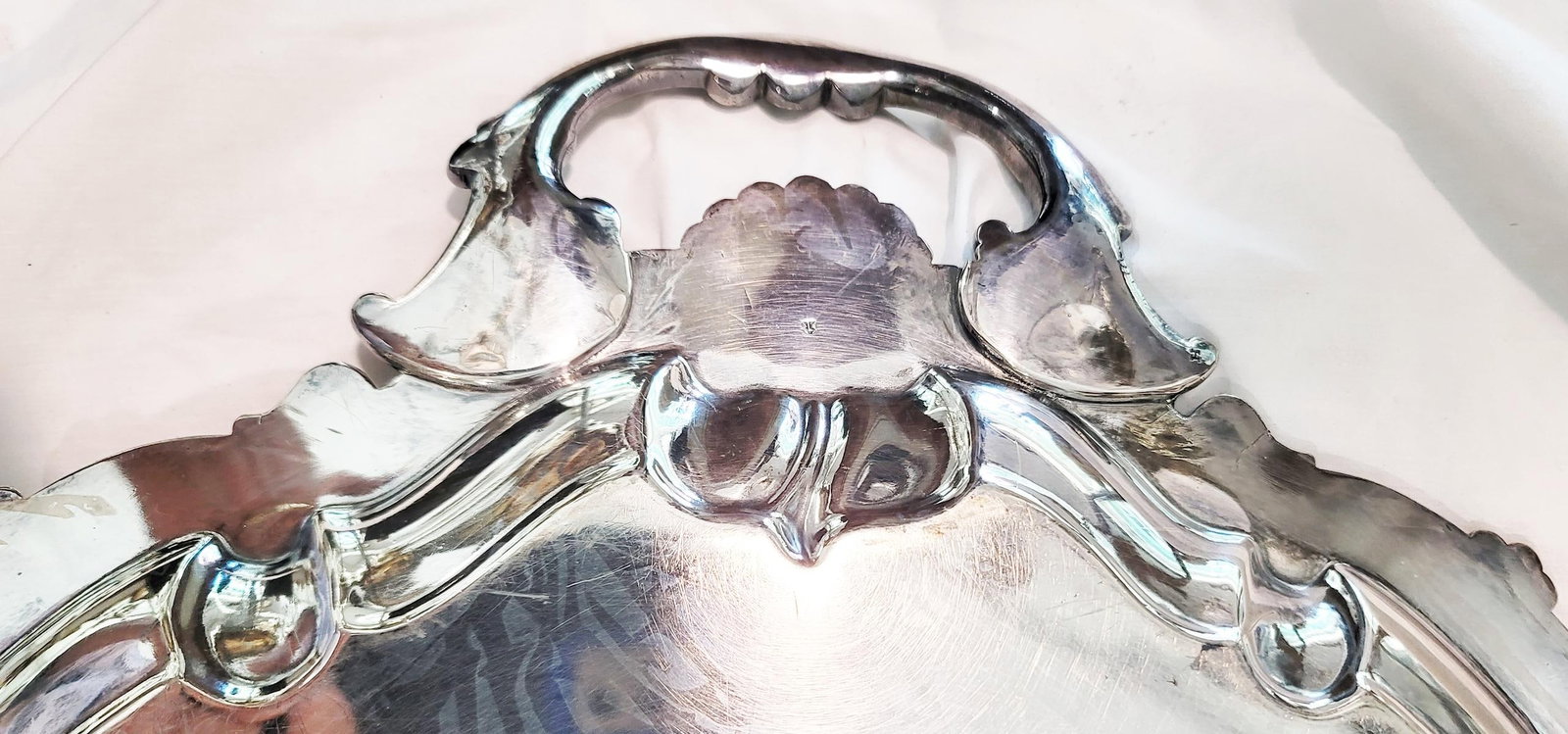 Large Sheffield English Mappin & Webb Silverplate Serving Tray c.1860s - 11