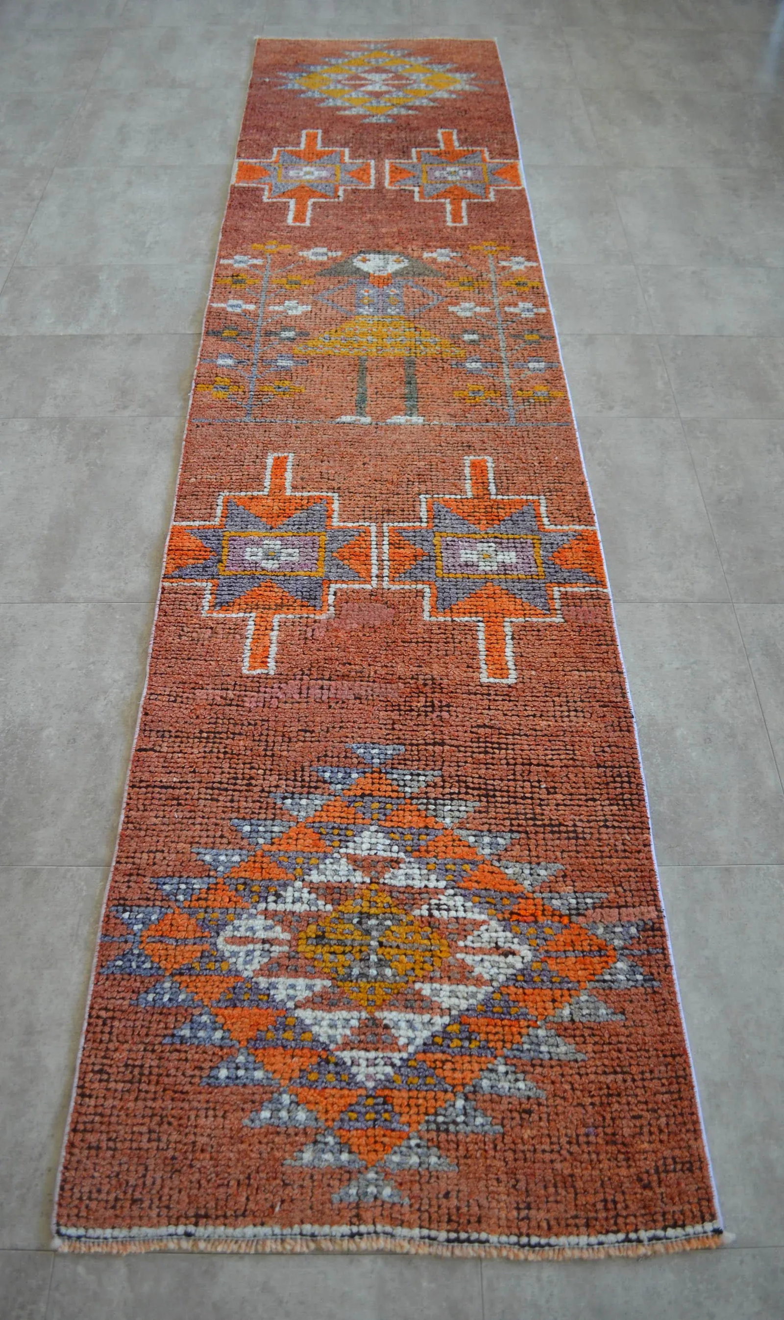 1960s Vintage Hand Knotted Turkish Runner - 11