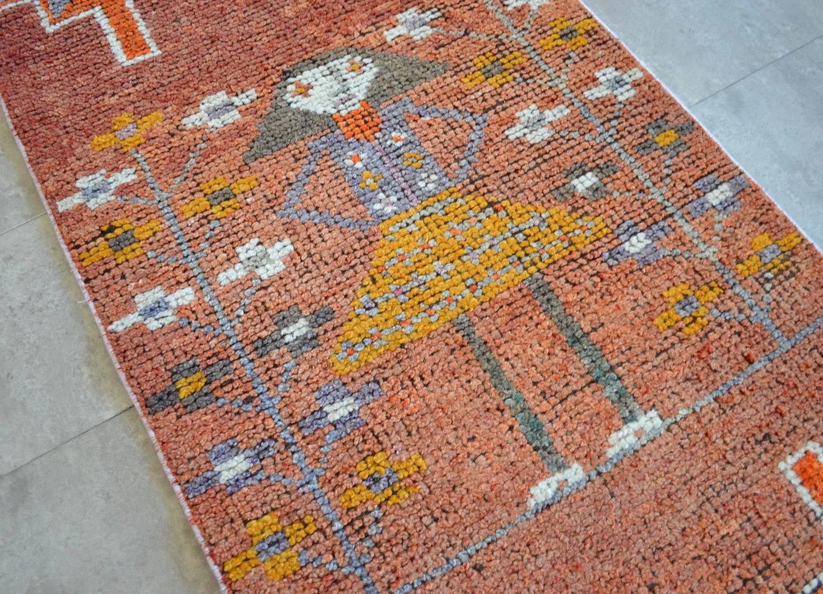 1960s Vintage Hand Knotted Turkish Runner - 5