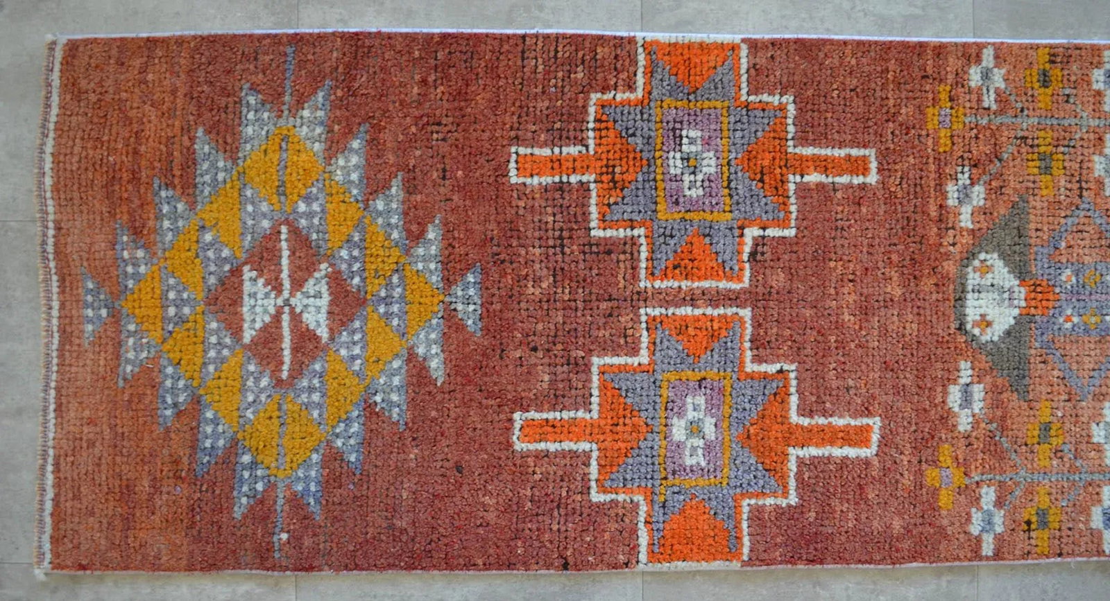 1960s Vintage Hand Knotted Turkish Runner - 6