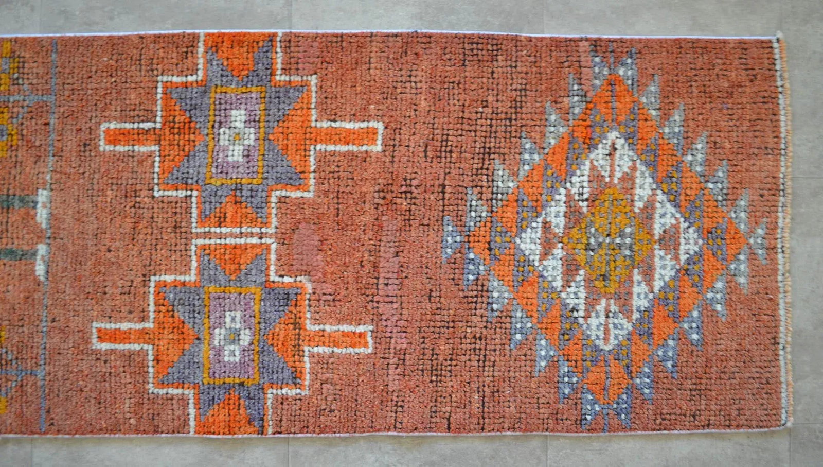 1960s Vintage Hand Knotted Turkish Runner - 8