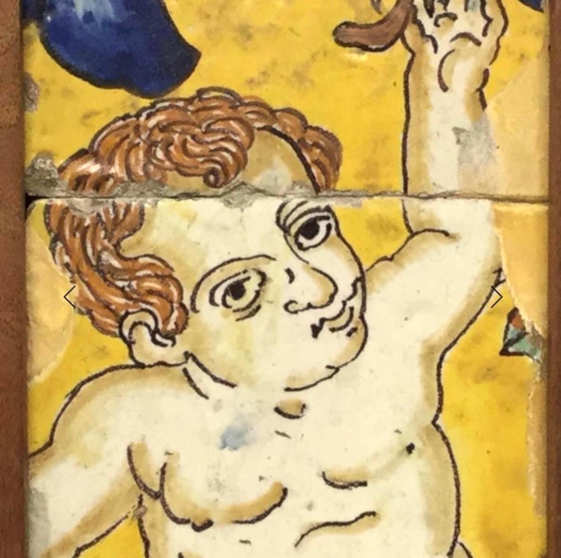 18th Century Italian Majolica Faience Pottery Putto Framed Tiles - 3