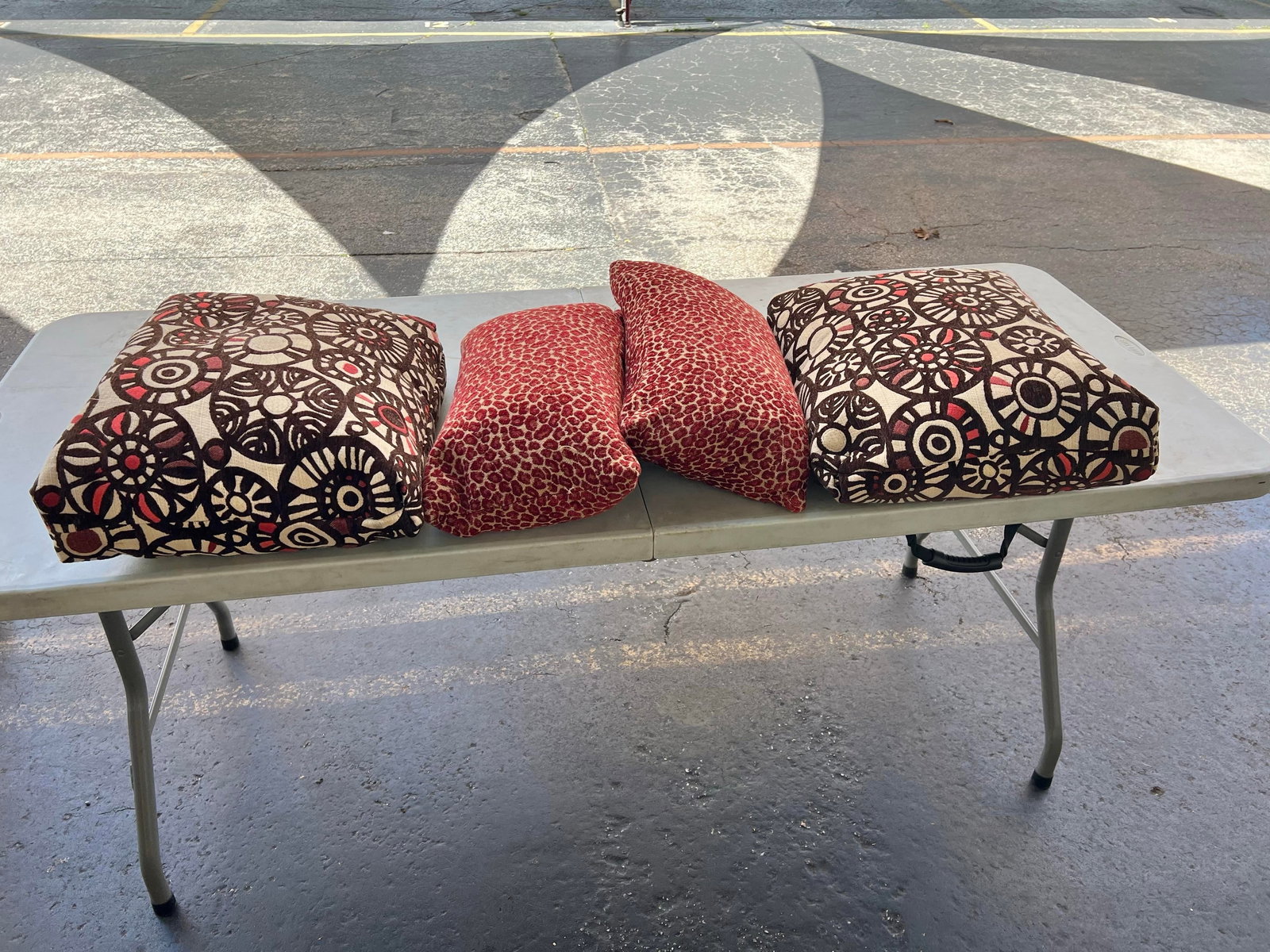 Vintage Mid Century Wood & Cane Back Chairs With Pillows - 6 - 10