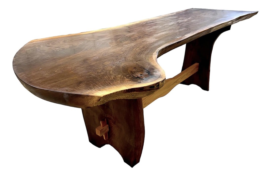 Single Plank Live Edge Solid Walnut Dining Table - Handcrafted by Montana Rancher (1 of 13)