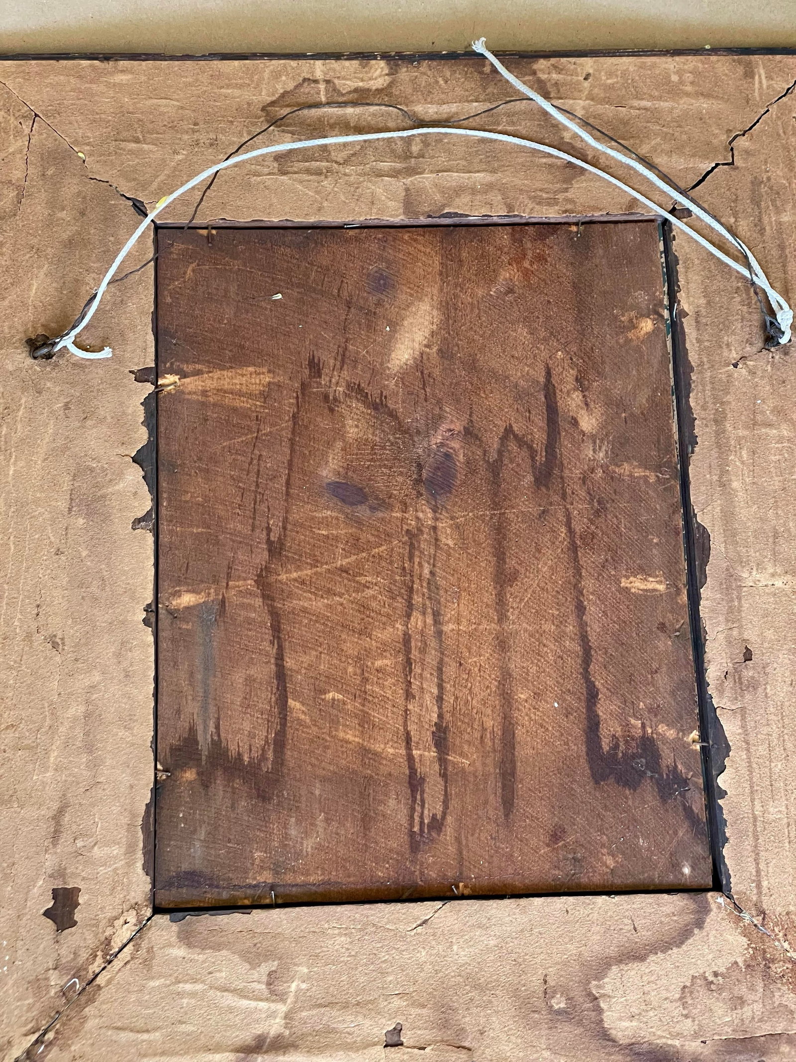 Early 20th Century Art Nouveau Arts & Crafts Hand Carved Oak Frame W/Print of Woman "Alone" Reproduc - 12