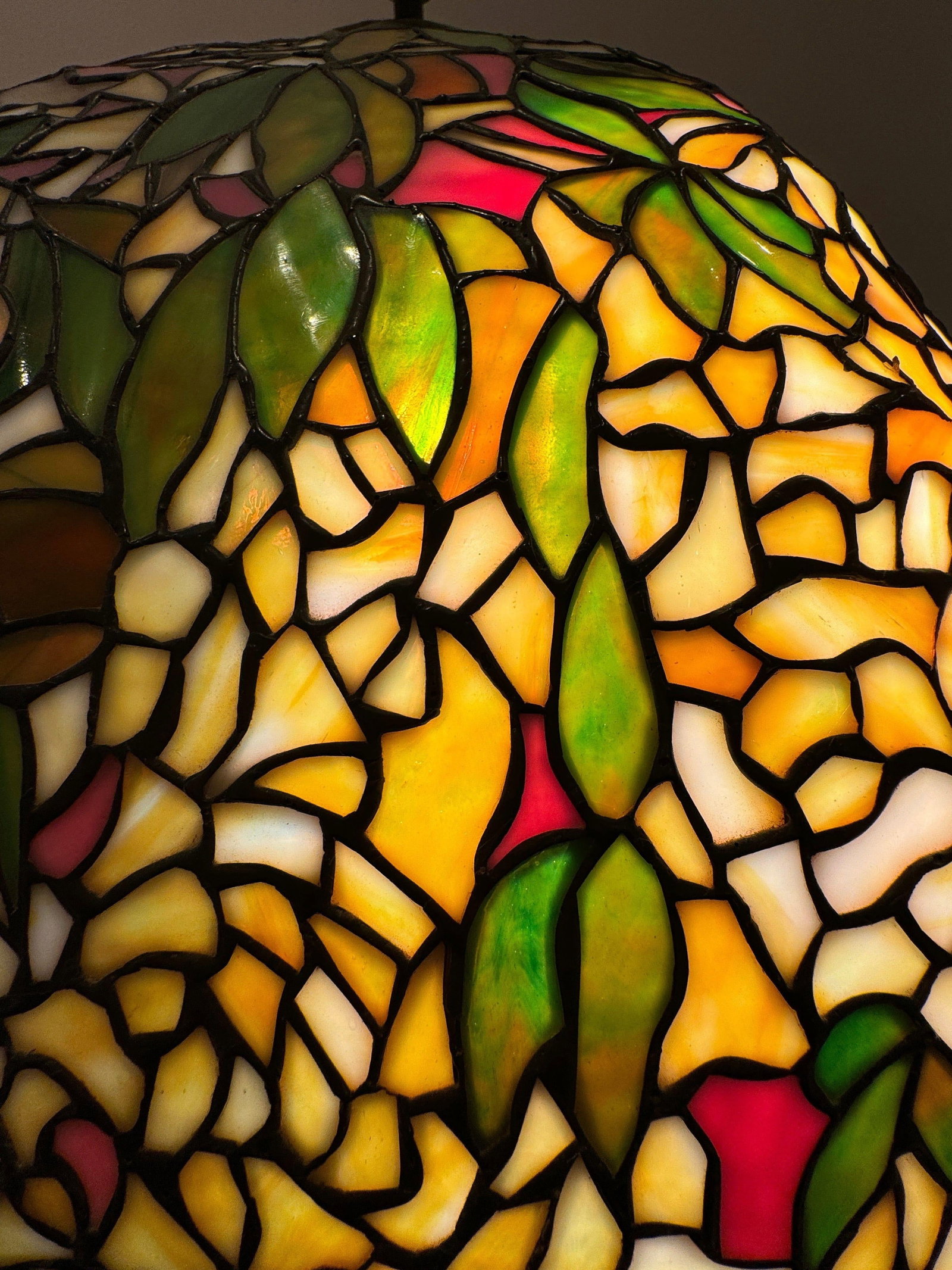 Vintage Stained Glass Desk or Table Lamp - 10