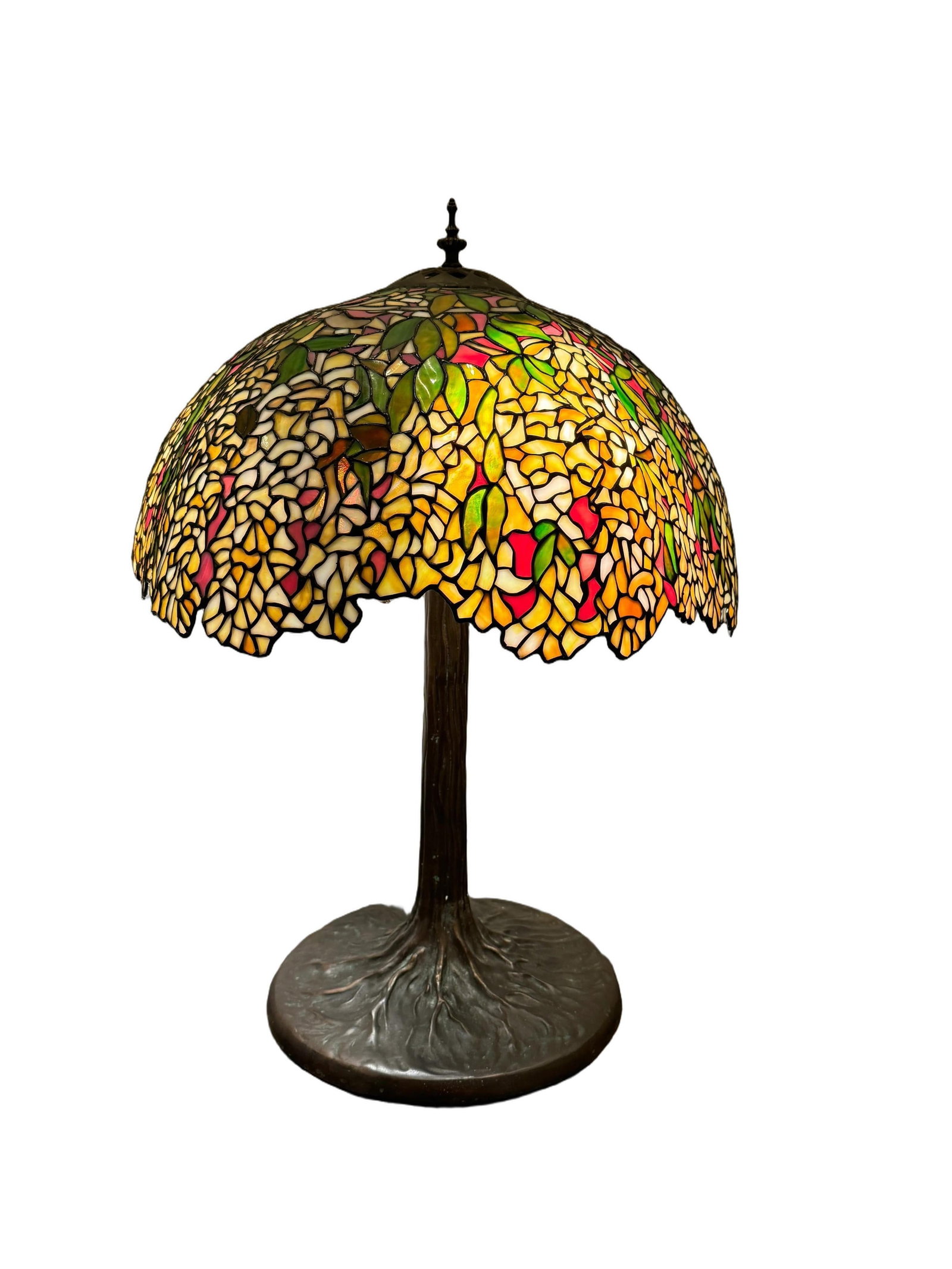 Vintage Stained Glass Desk or Table Lamp - 3