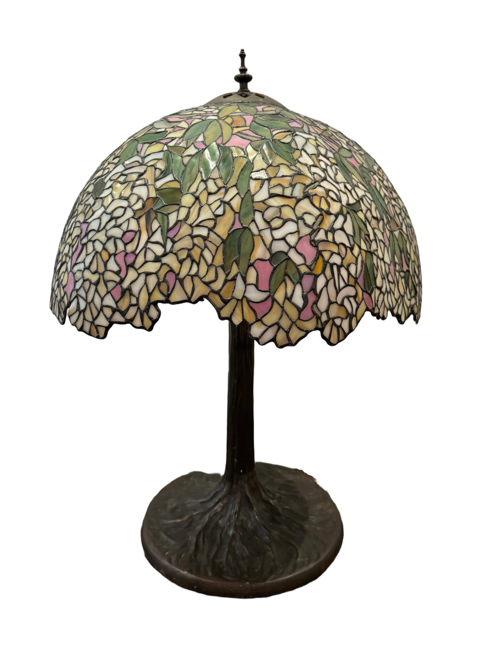 Vintage Stained Glass Desk or Table Lamp - 4