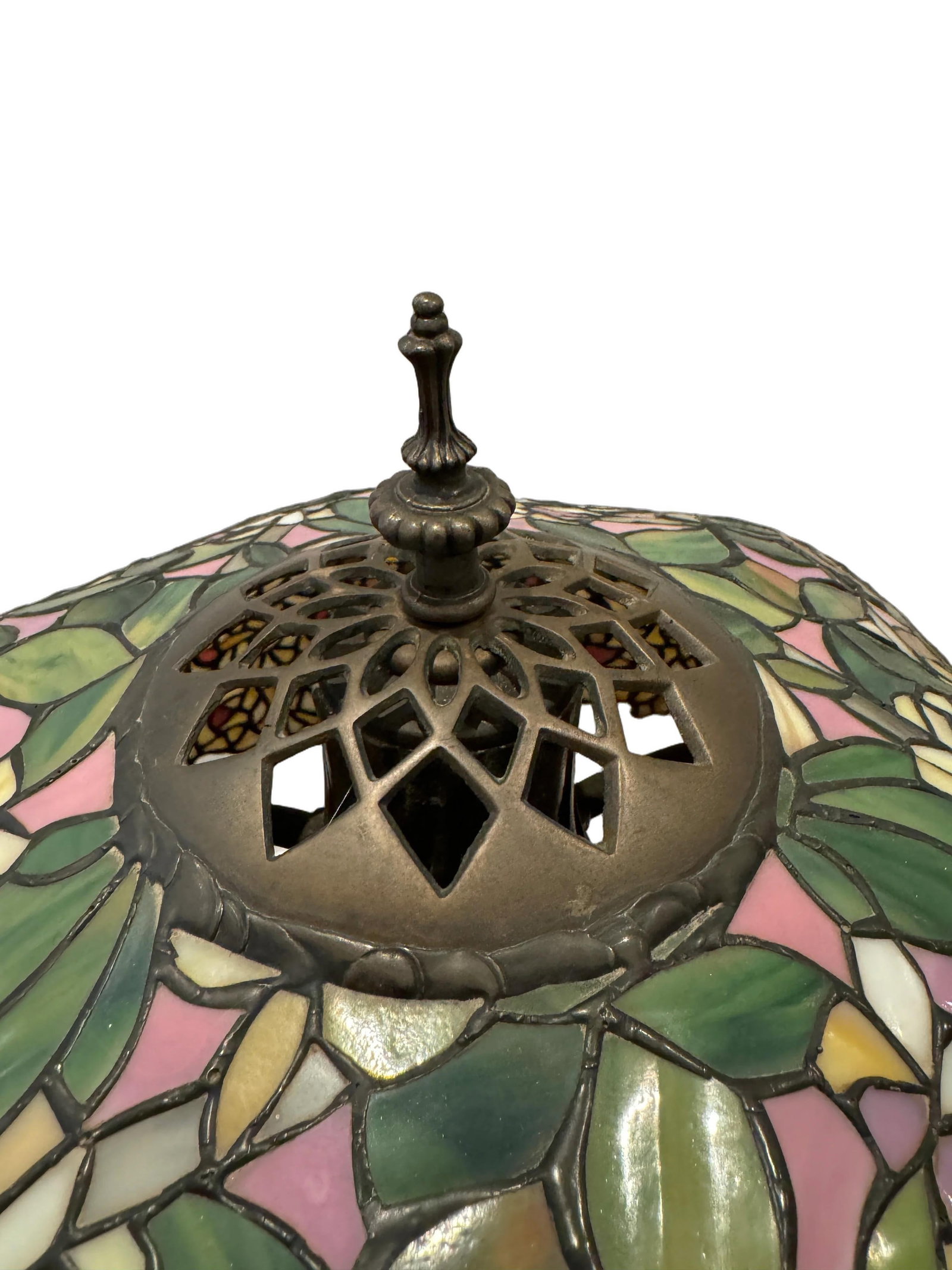 Vintage Stained Glass Desk or Table Lamp - 8